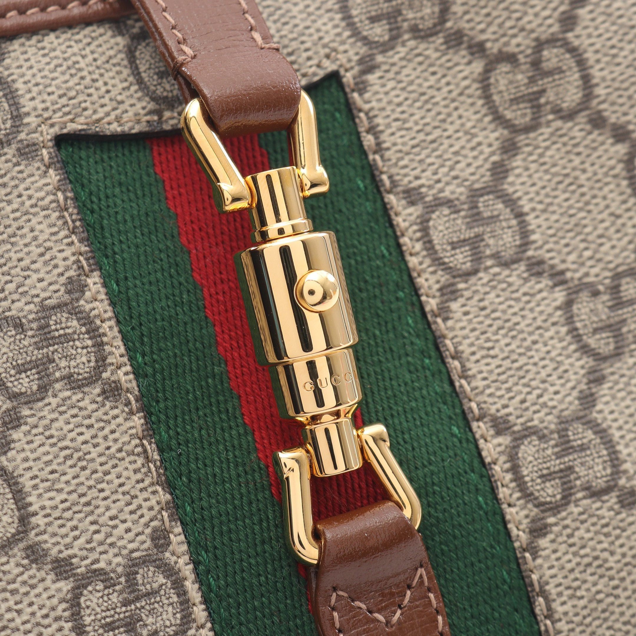 Gucci Gucci Jackie 1961 Gg Supreme Handbag Leather Beige Brown Size ONE SIZE - 6 Thumbnail