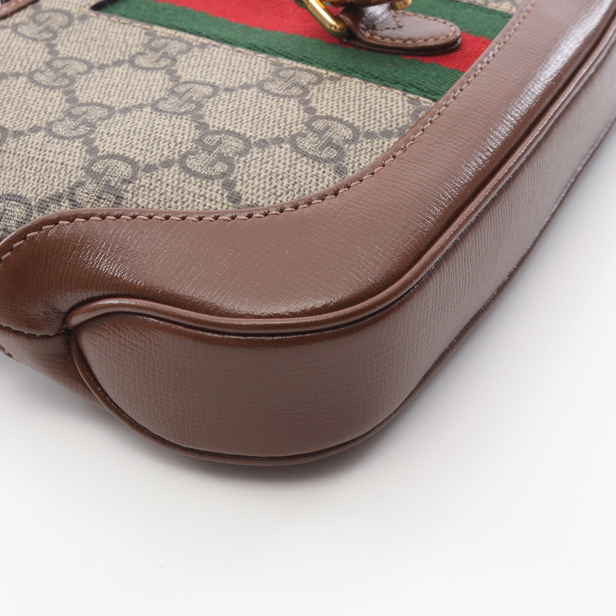Gucci Gucci Jackie 1961 Gg Supreme Handbag Leather Beige Brown Size ONE SIZE - 7 Thumbnail