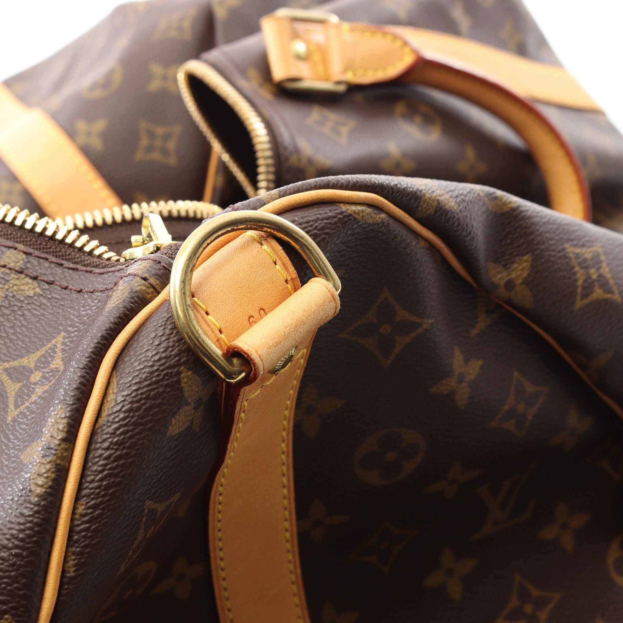 Louis Vuitton Louis Vuitton Keepall 60 Monogram Boston Bag Leather Brown Size ONE SIZE - 10 Thumbnail