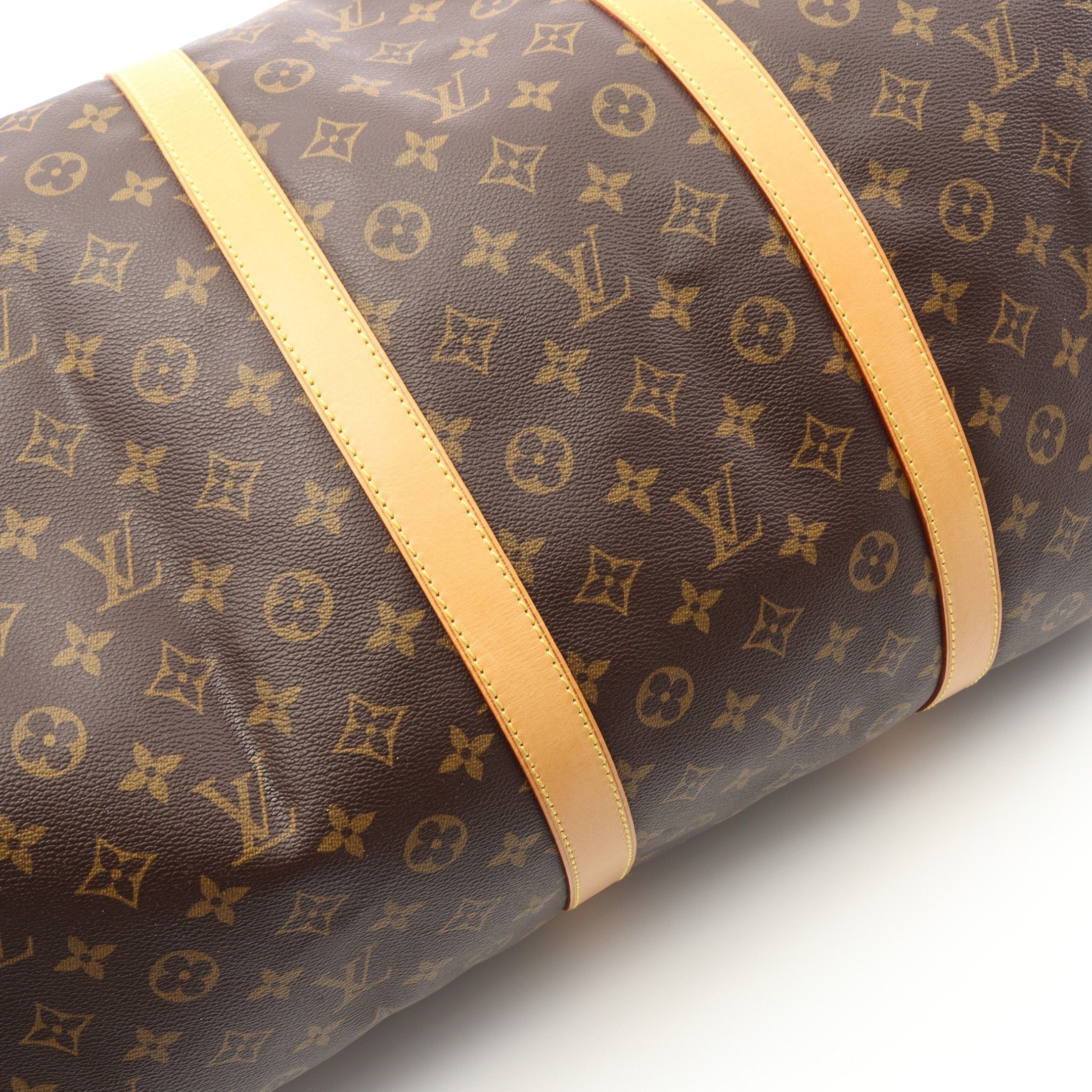 Louis Vuitton Louis Vuitton Keepall 60 Monogram Boston Bag Leather Brown Size ONE SIZE - 11 Thumbnail