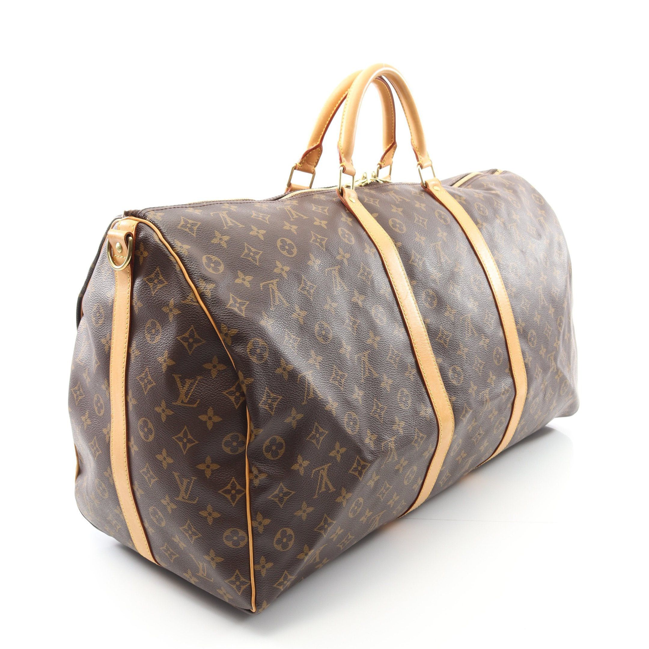 Louis Vuitton Louis Vuitton Keepall 60 Monogram Boston Bag Leather Brown Size ONE SIZE - 2 Thumbnail