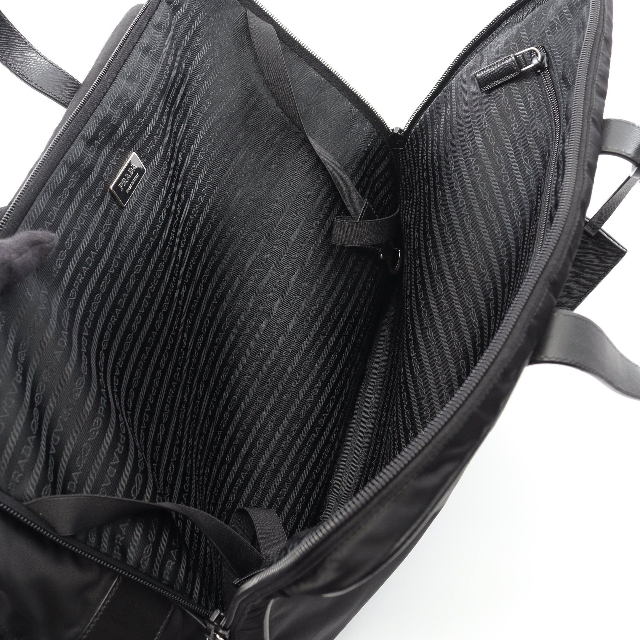 Prada Prada Business Bag Nylon Saffiano Leather Black Size ONE SIZE - 4 Thumbnail