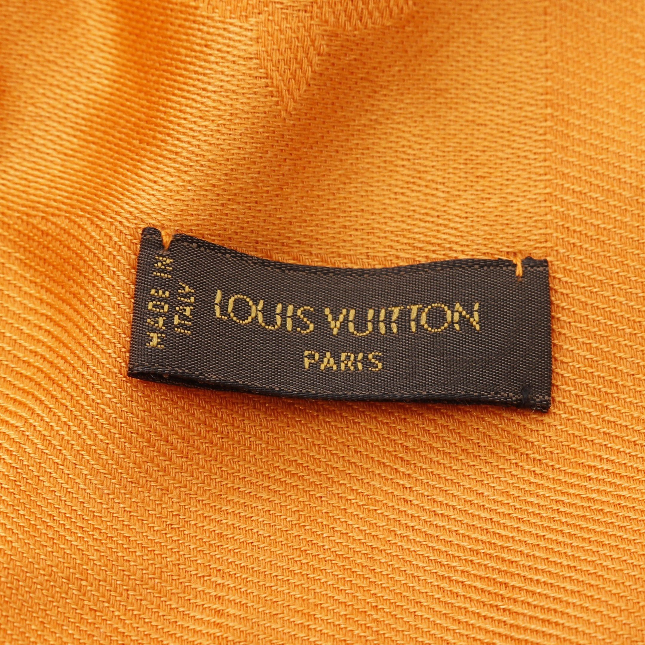 Louis Vuitton Louis Vuitton Shawl Monogram Silk Wool Orange Size ONE SIZE - 2 Thumbnail