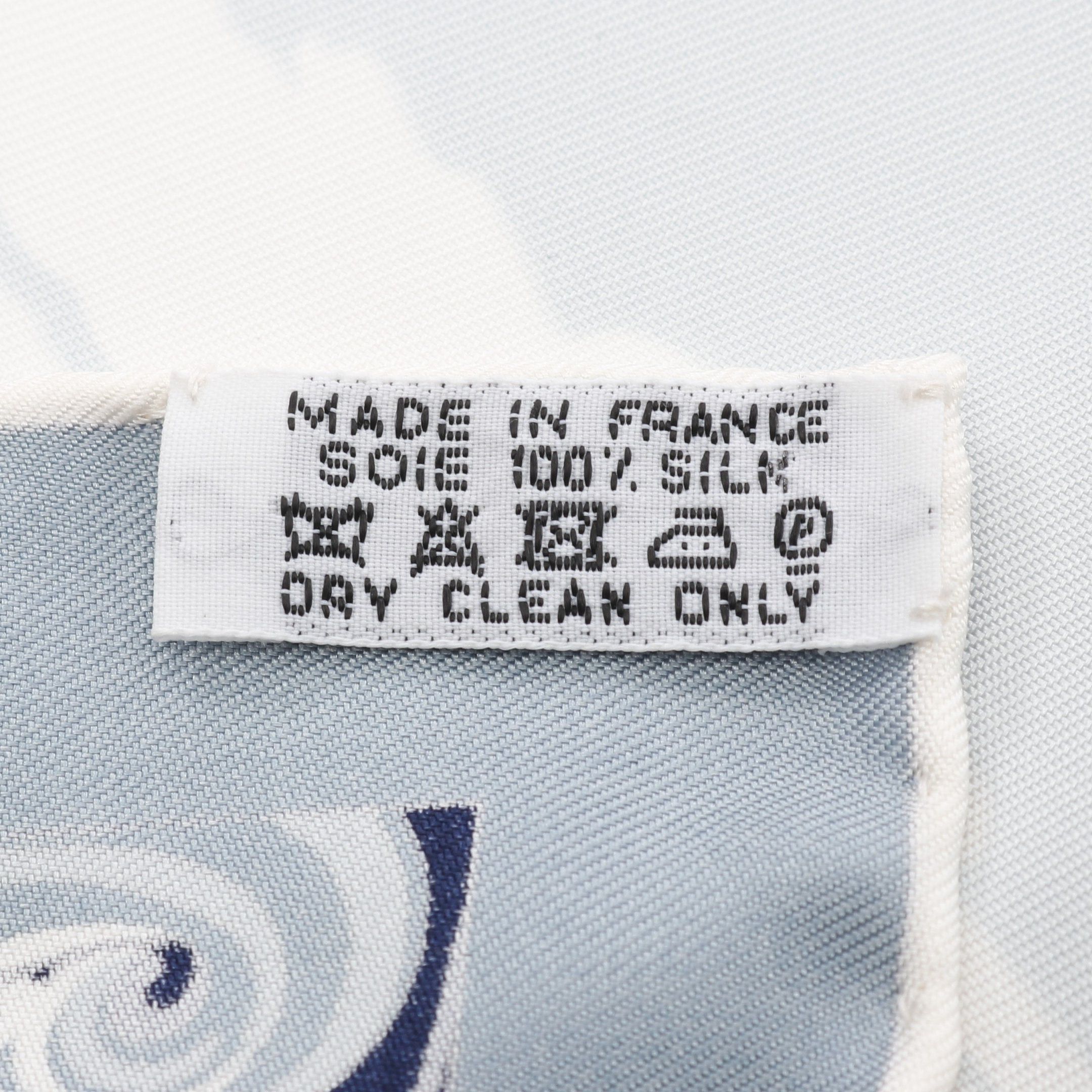 Hermes Hermes Carres 90 De La Mer Au Ciel Scarf Silk Blue Multicolor Size ONE SIZE - 3 Thumbnail