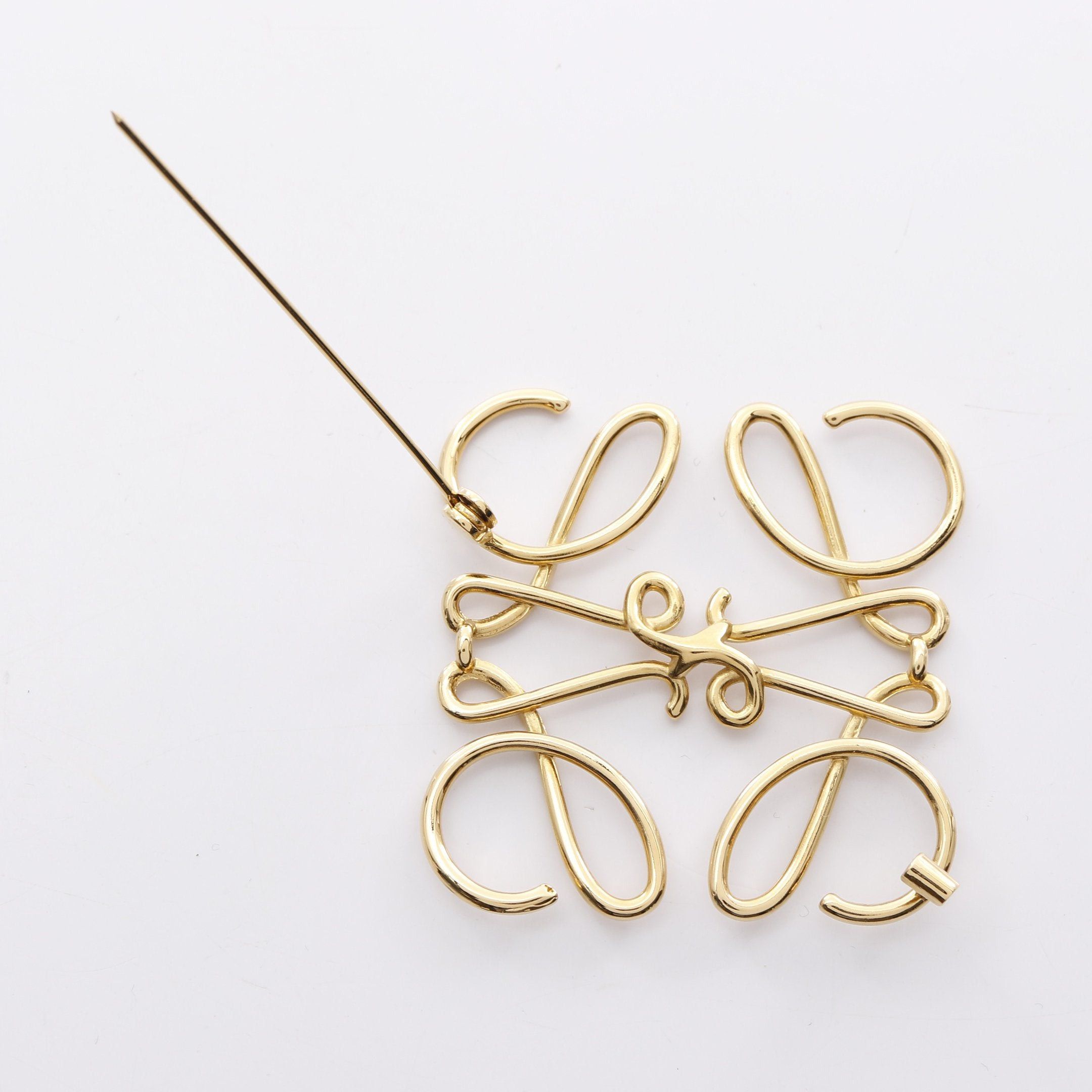 Loewe Loewe Anagram Brooch Gp Gold Size ONE SIZE - 3 Thumbnail