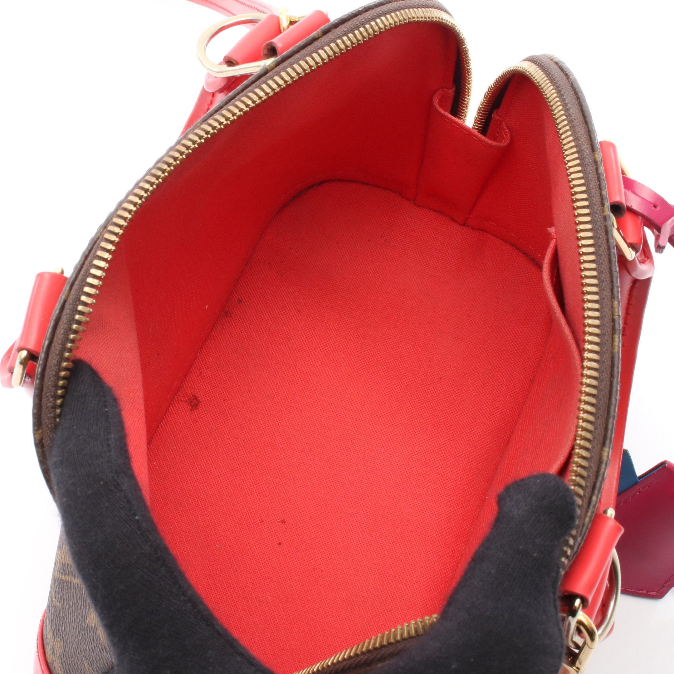Louis Vuitton Louis Vuitton Alma Bb Monogram Totem Flamingo Handbag Leather Brown Multicolor Size ONE SIZE - 3 Thumbnail