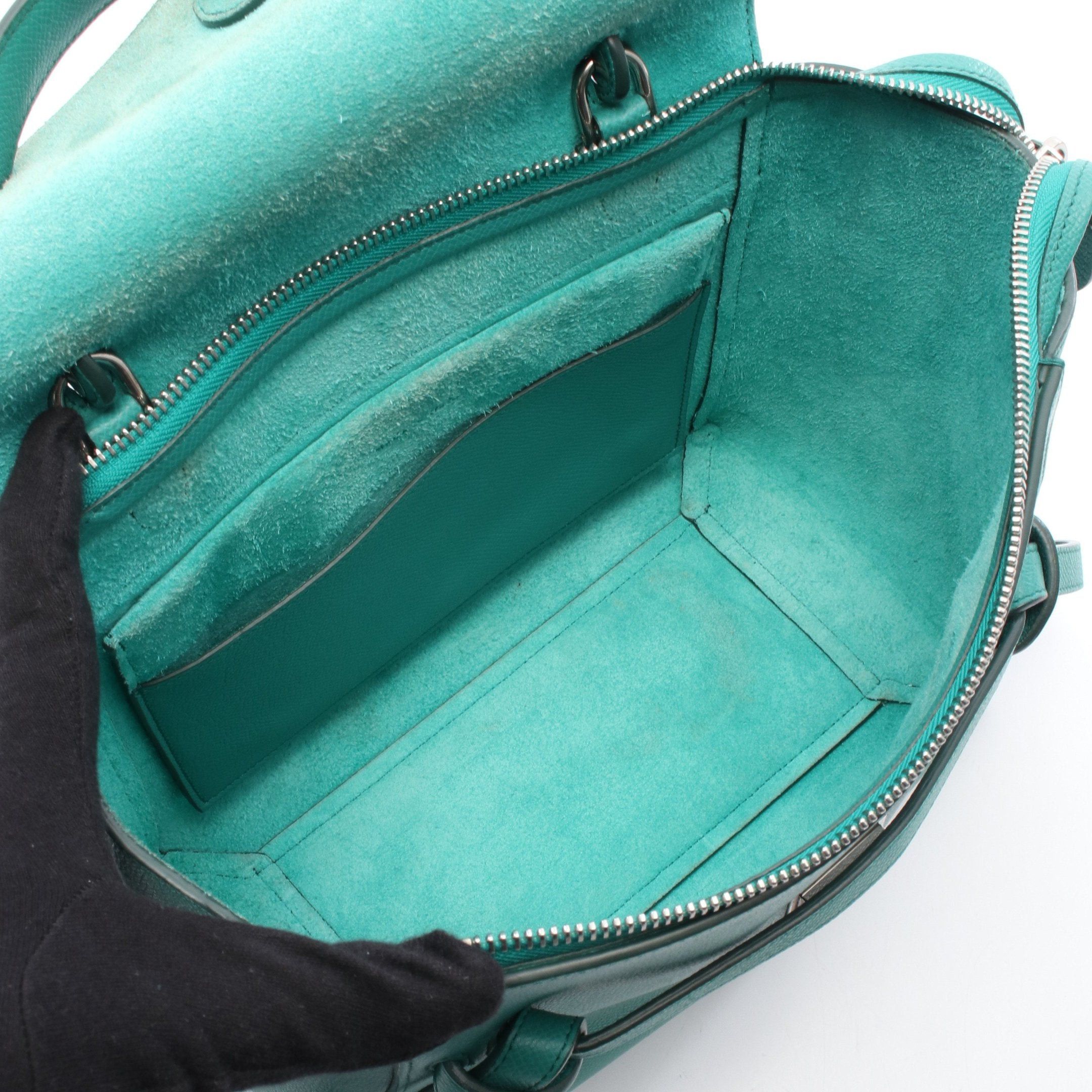 Celine Celine Belt Bag Micro Handbag Leather Green Size ONE SIZE - 3 Thumbnail
