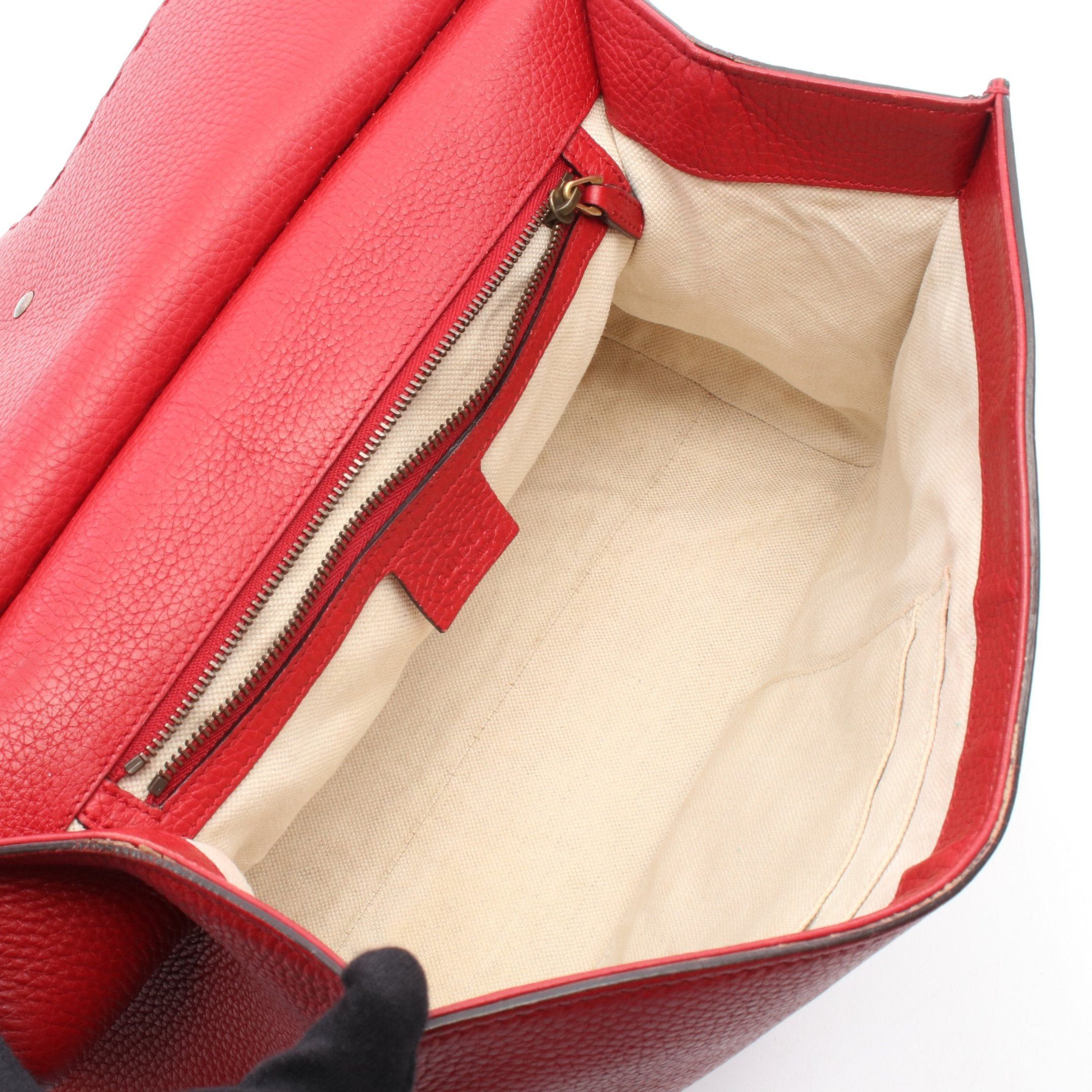Gucci Gucci Gg Marmont Handbag Leather Red Size ONE SIZE - 3 Thumbnail