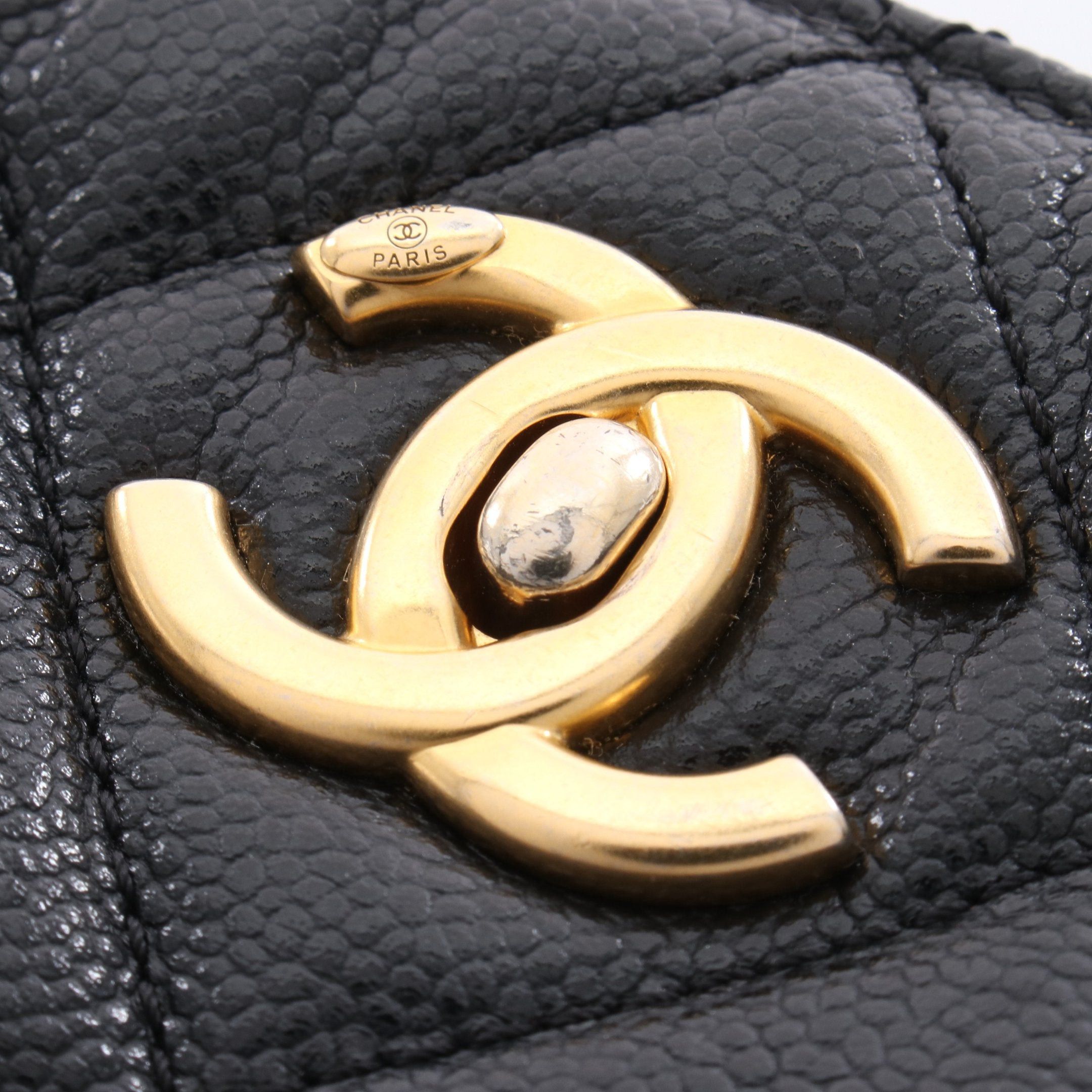 Chanel Chanel Small Shopping Bag Matelasse Chain Shoulder Caviar Skin Black Gold Hardware Size ONE SIZE - 7 Thumbnail