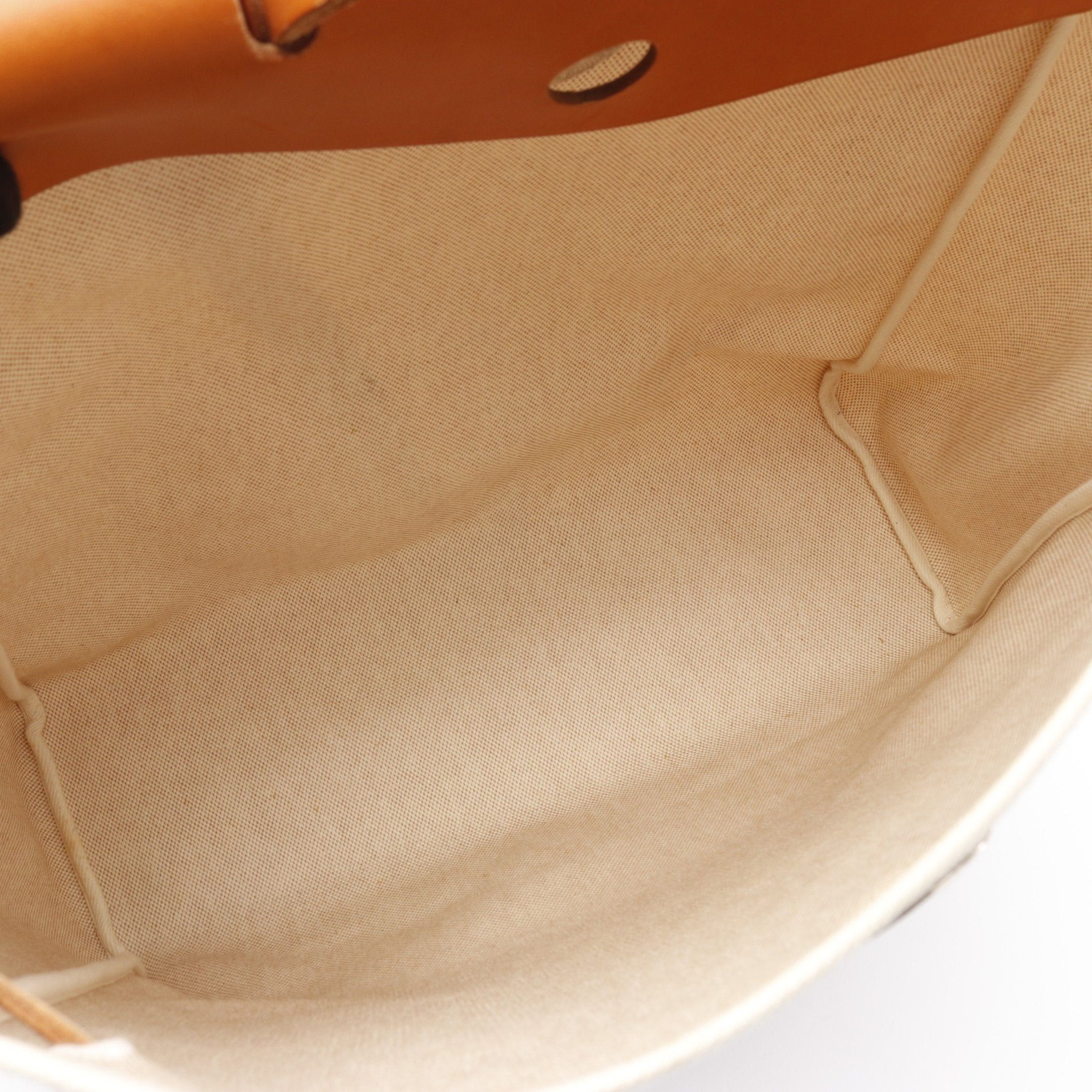 Hermes Hermes Herbag Gm Handbag Toile Ash Leather Brown Beige Silver Hardware □C Stamp Size ONE SIZE - 3 Thumbnail