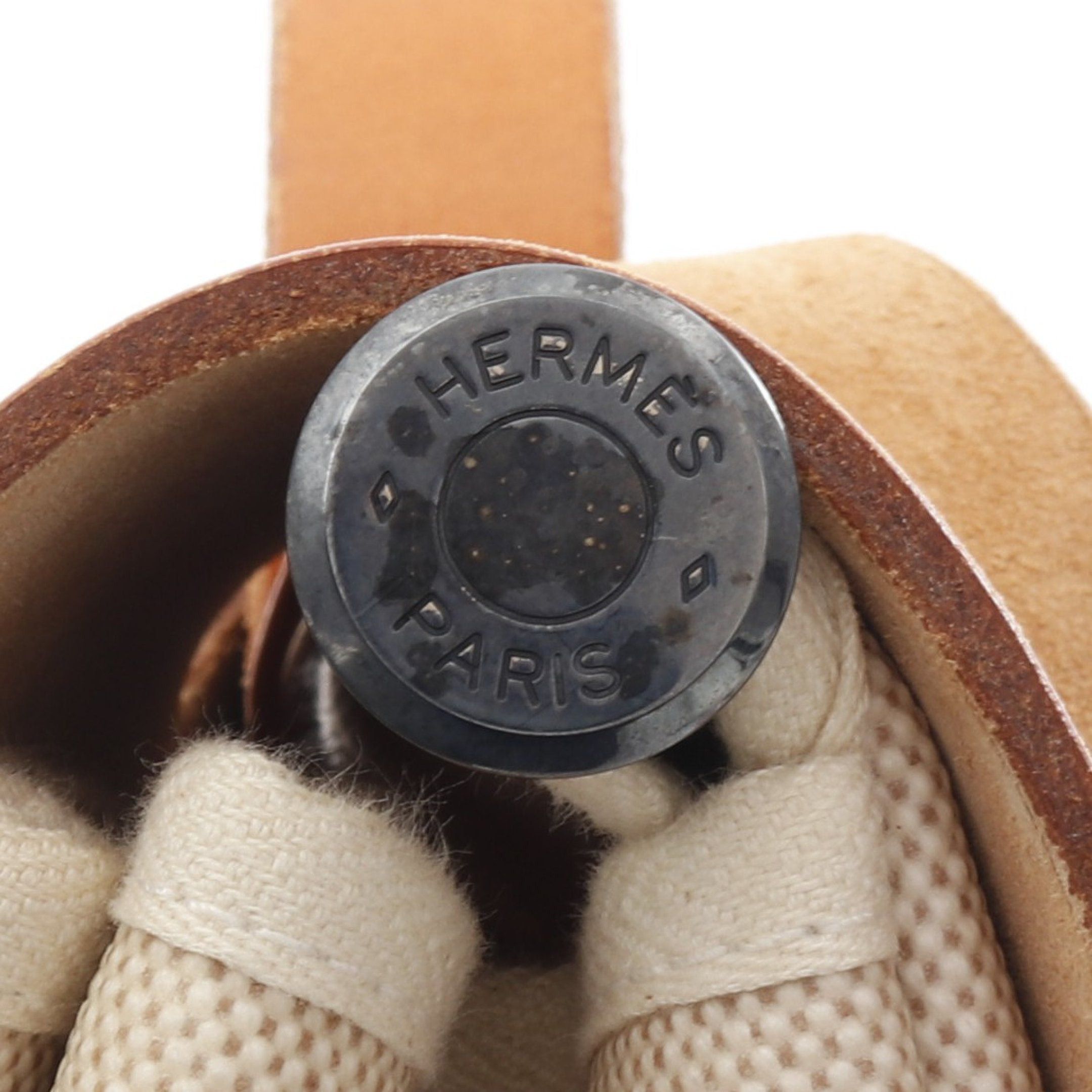 Hermes Hermes Herbag Gm Handbag Toile Ash Leather Brown Beige Silver Hardware □C Stamp Size ONE SIZE - 12 Thumbnail