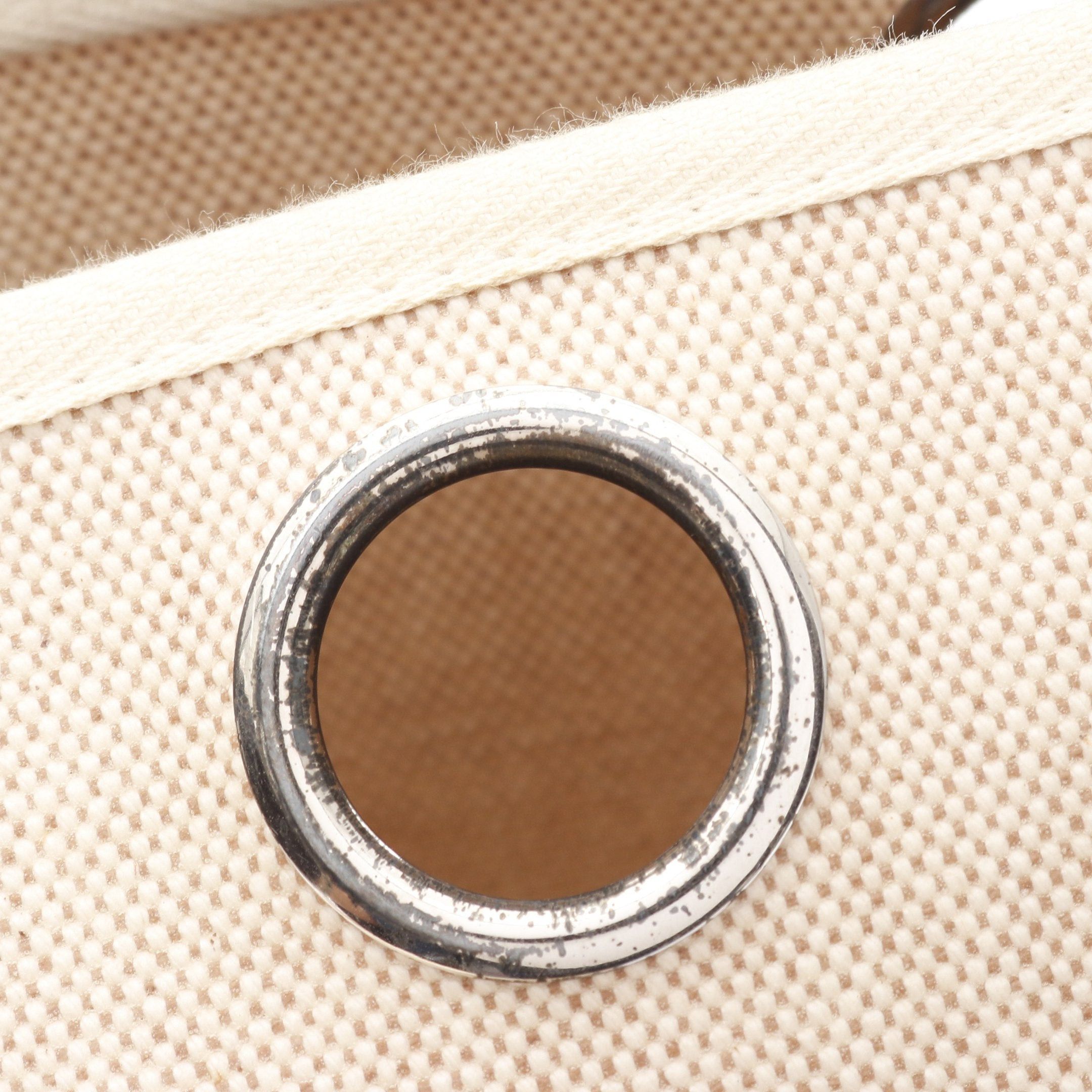 Hermes Hermes Herbag Gm Handbag Toile Ash Leather Brown Beige Silver Hardware □C Stamp Size ONE SIZE - 8 Thumbnail