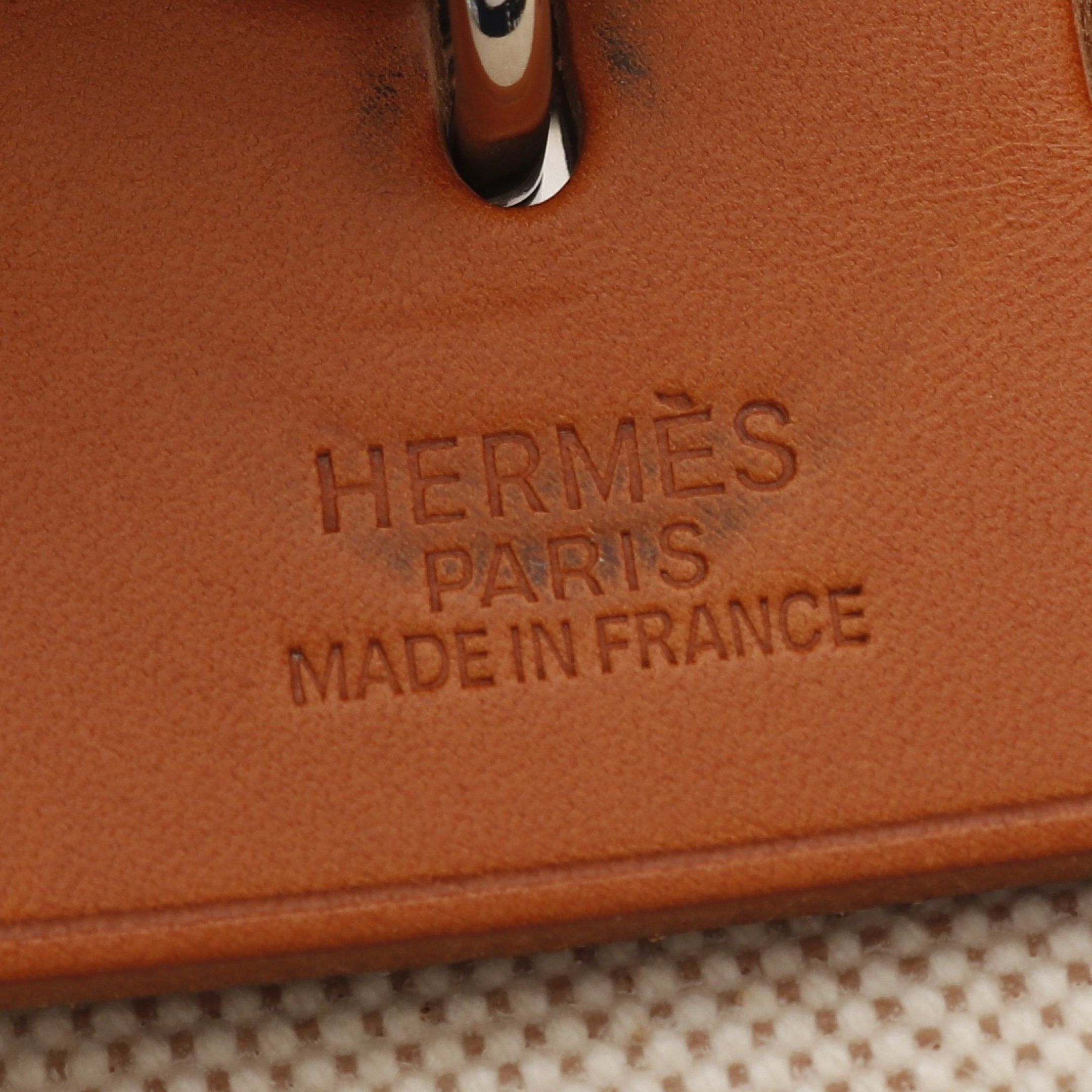 Hermes Hermes Herbag Gm Handbag Toile Ash Leather Brown Beige Silver Hardware □C Stamp Size ONE SIZE - 4 Thumbnail