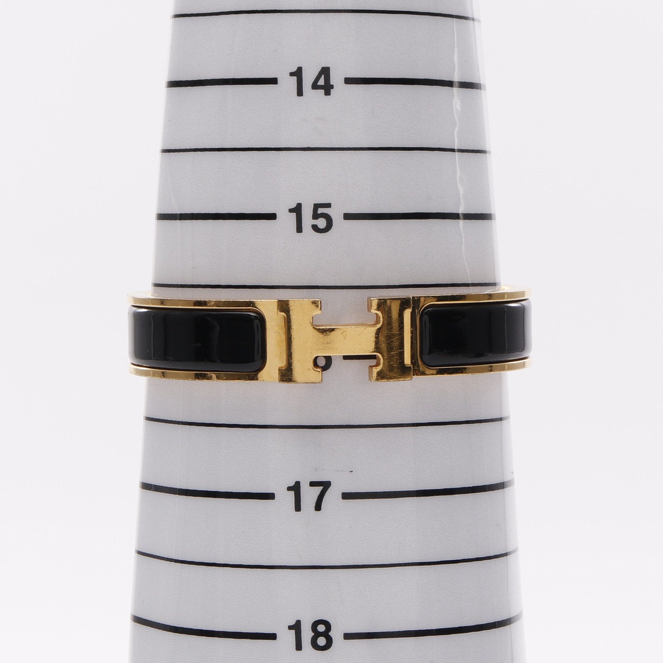 Hermes Hermes Click Crack Pm Bangle Gp Enamel Gold Black Size ONE SIZE - 5 Thumbnail