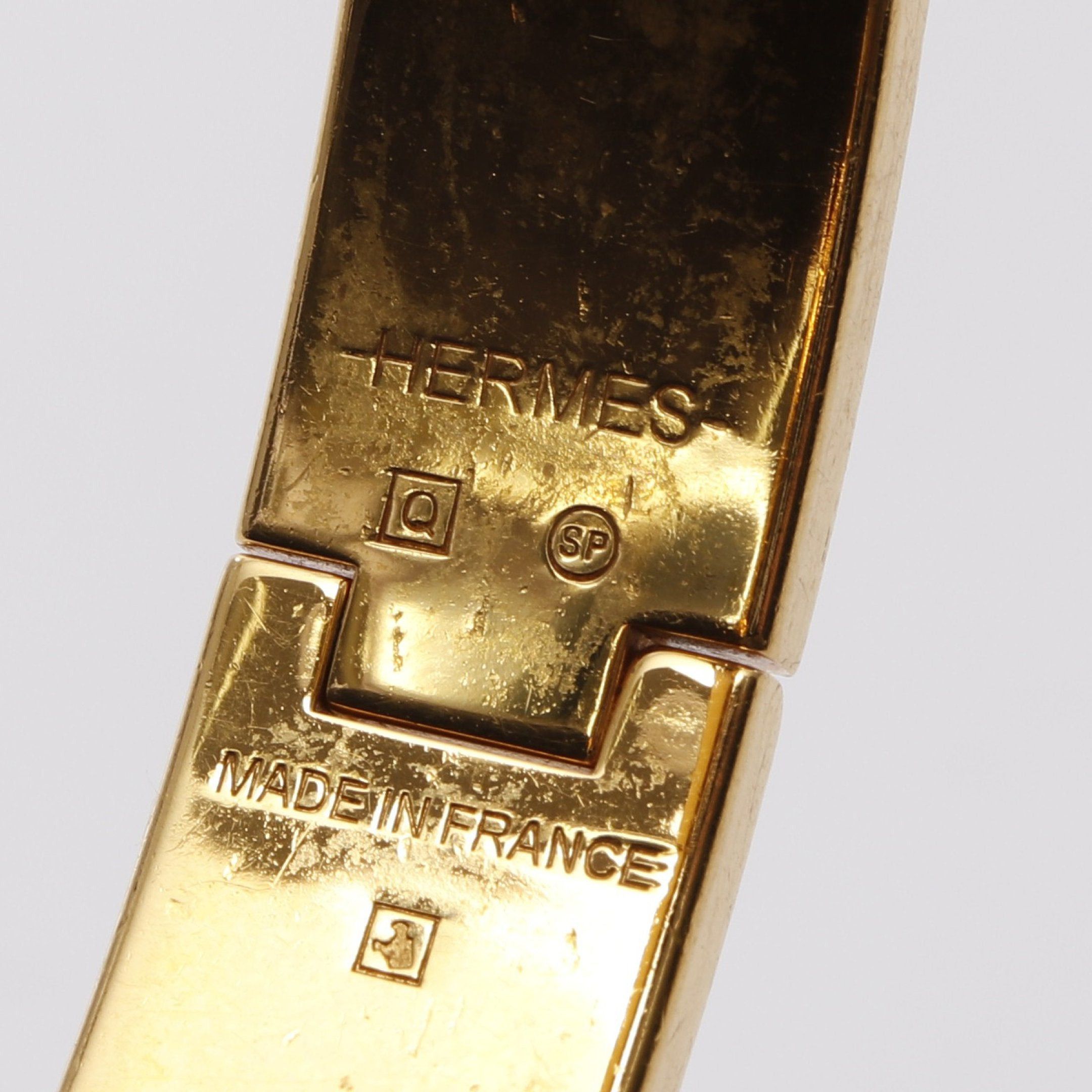 Hermes Hermes Click Crack Pm Bangle Gp Enamel Gold Black Size ONE SIZE - 4 Thumbnail