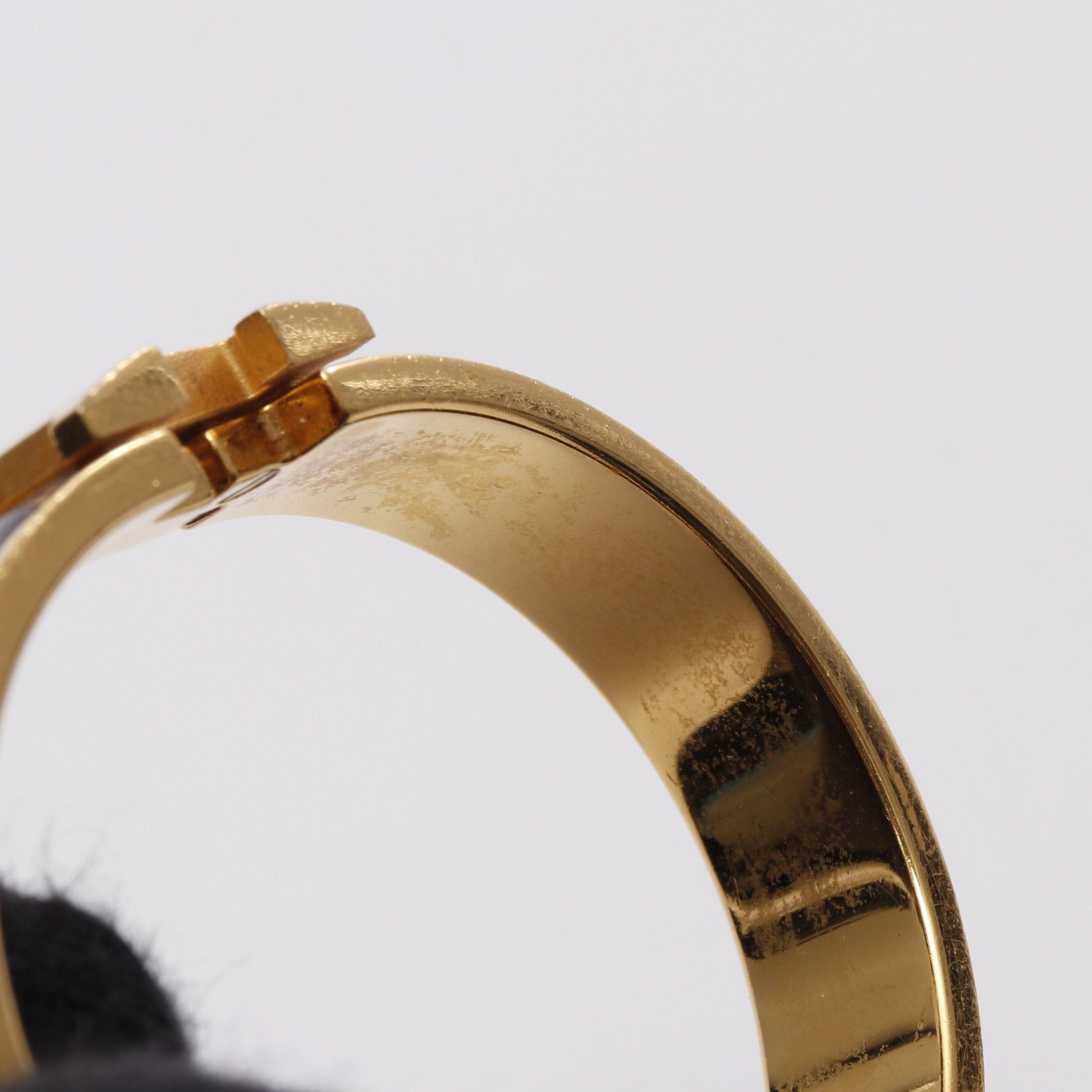 Hermes Hermes Click Crack Pm Bangle Gp Enamel Gold Black Size ONE SIZE - 7 Thumbnail