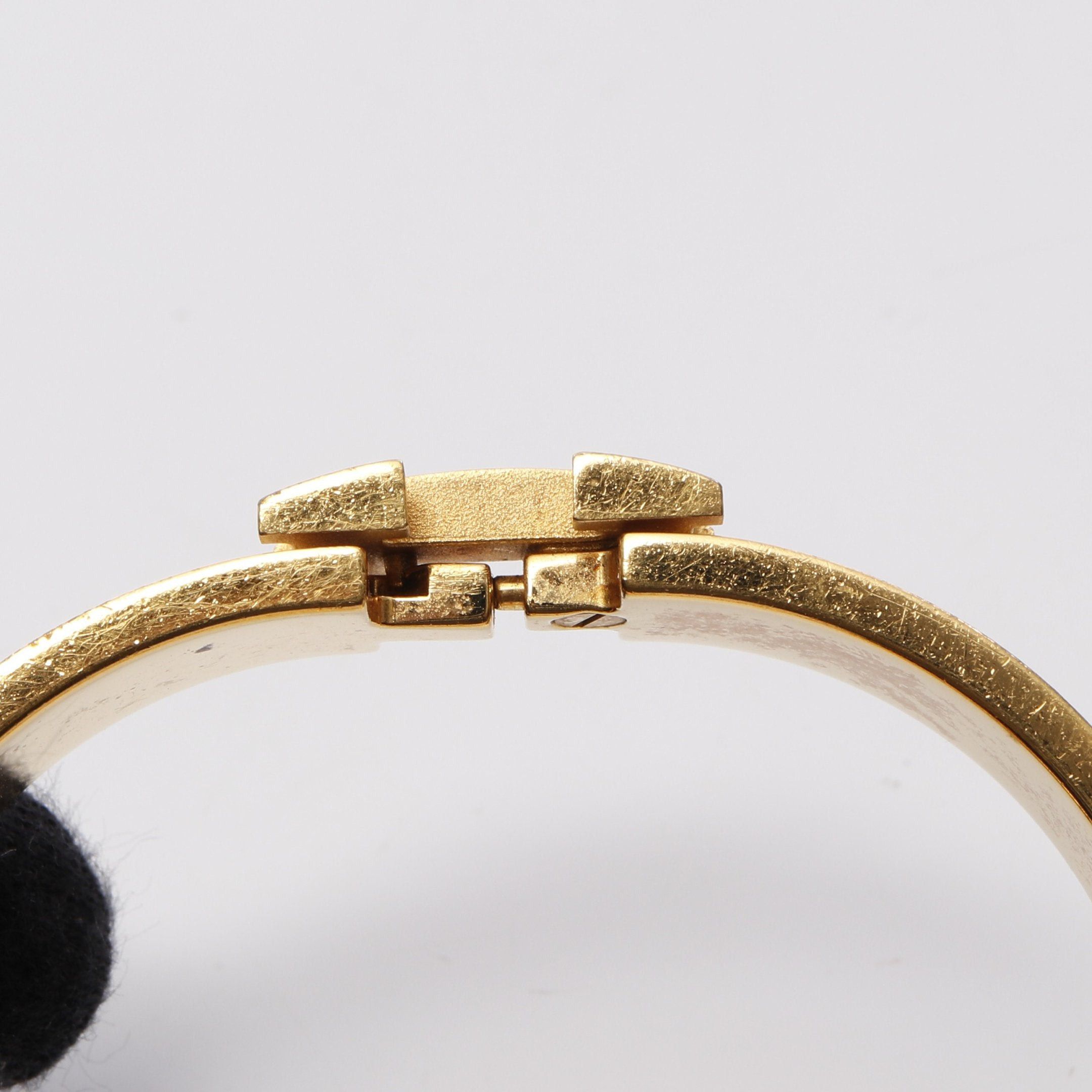 Hermes Hermes Click Crack Pm Bangle Gp Enamel Gold Black Size ONE SIZE - 8 Thumbnail