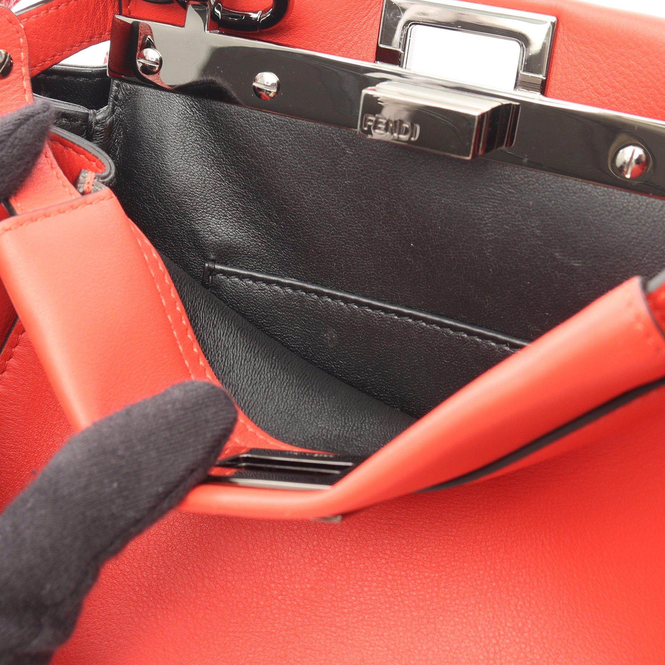 Fendi Fendi Ｍini Peekaboo Iconic Handbag Leather Red Size ONE SIZE - 5 Thumbnail