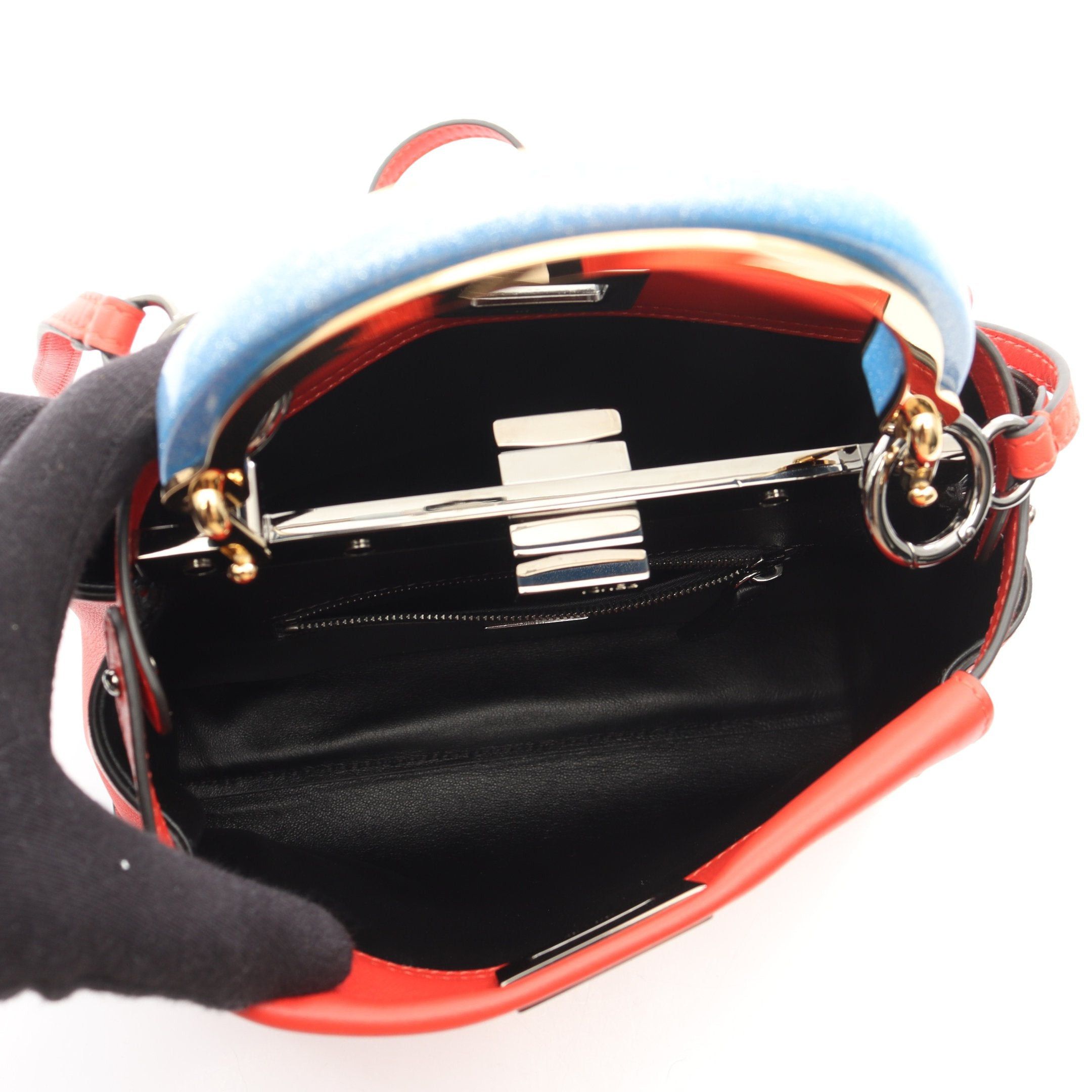 Fendi Fendi Ｍini Peekaboo Iconic Handbag Leather Red Size ONE SIZE - 3 Thumbnail