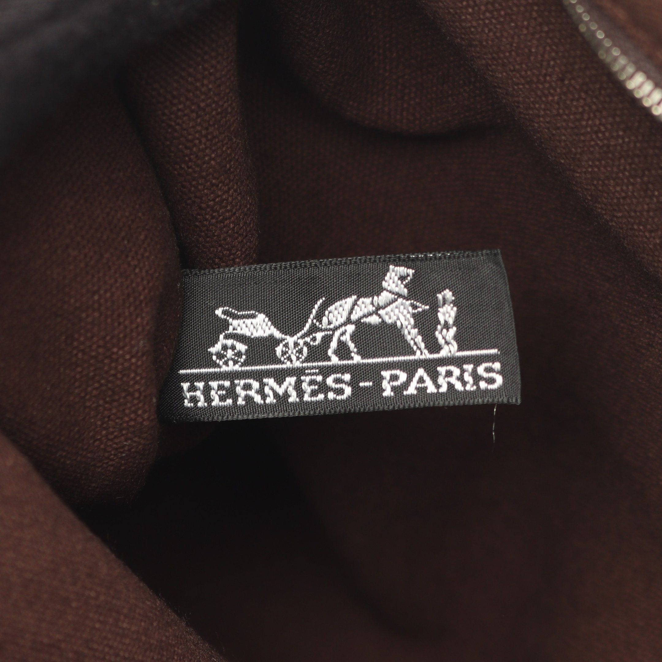 Hermes Hermes Troca Horizontal Mm Handbag Tote Bag Canvas Leather Dark Brown Silver Hardware Size ONE SIZE - 4 Thumbnail