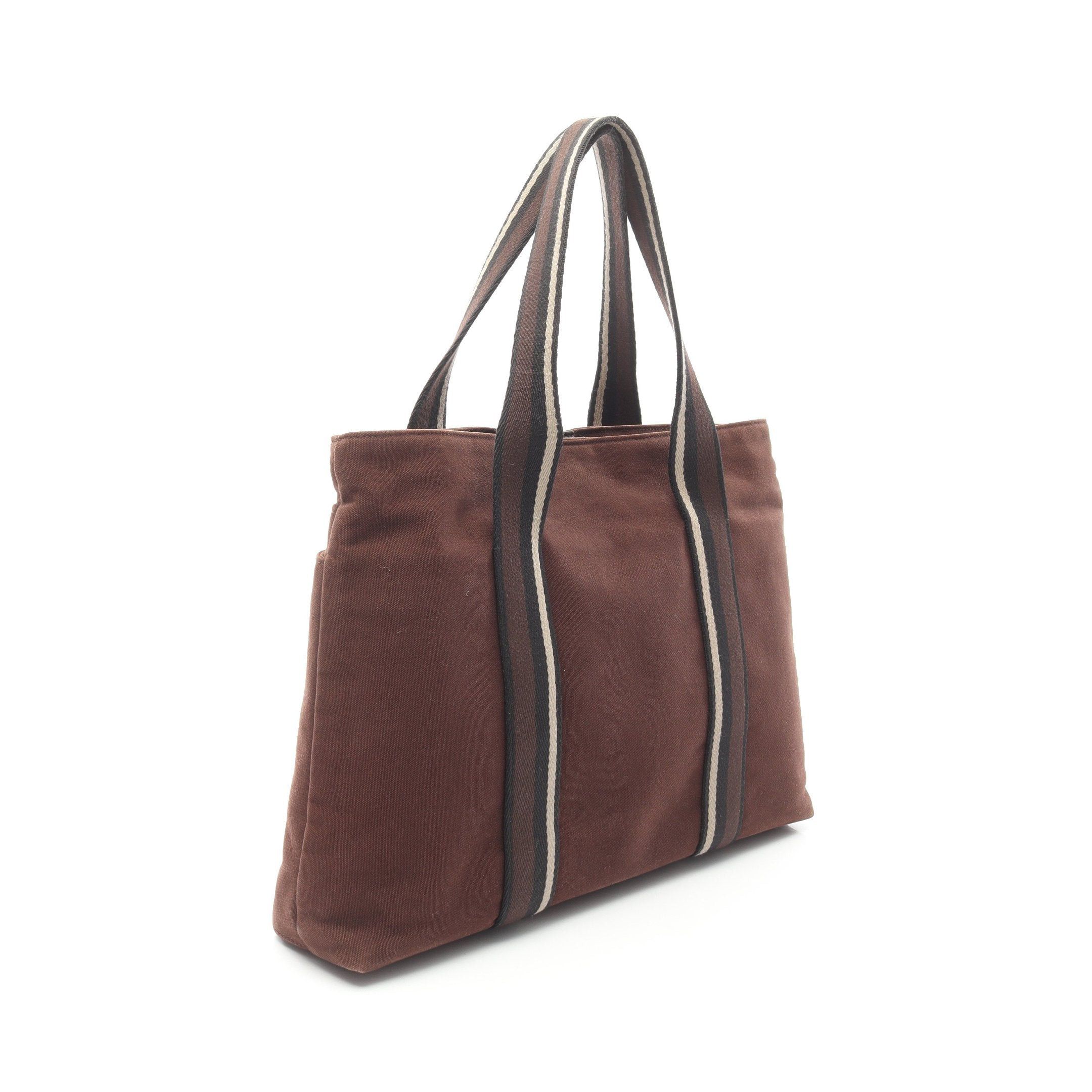 Hermes Hermes Troca Horizontal Mm Handbag Tote Bag Canvas Leather Dark Brown Silver Hardware Size ONE SIZE - 2 Thumbnail