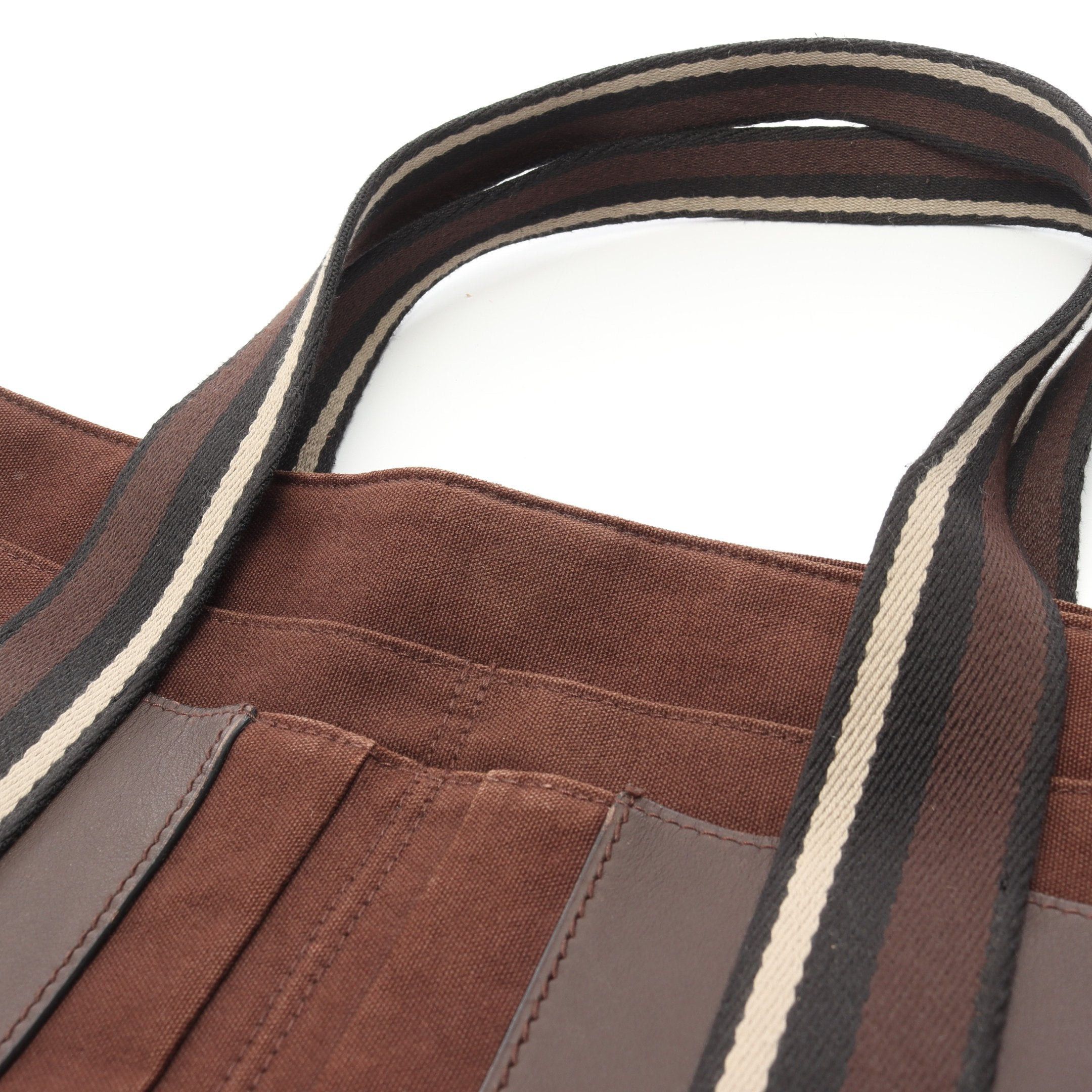 Hermes Hermes Troca Horizontal Mm Handbag Tote Bag Canvas Leather Dark Brown Silver Hardware Size ONE SIZE - 10 Thumbnail