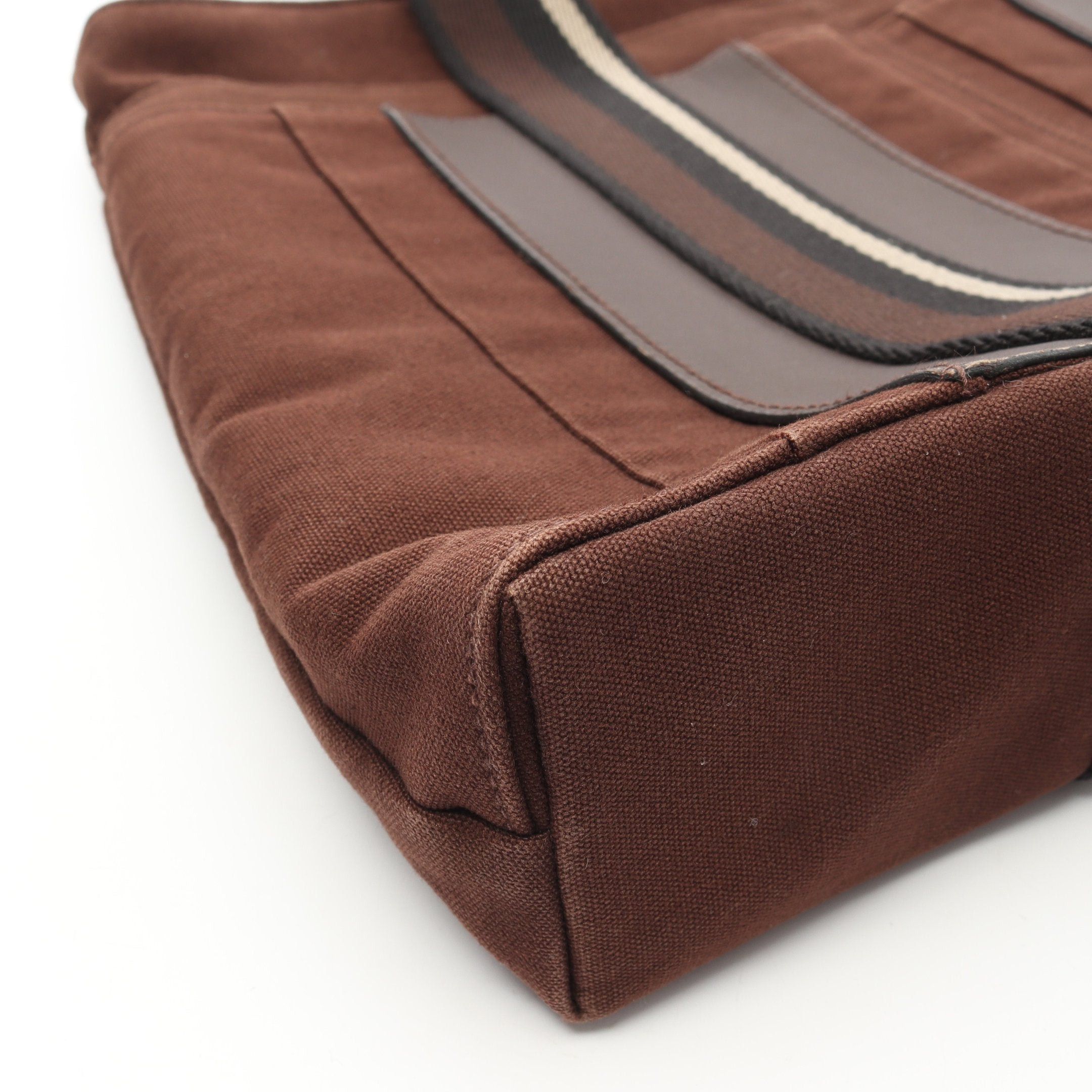 Hermes Hermes Troca Horizontal Mm Handbag Tote Bag Canvas Leather Dark Brown Silver Hardware Size ONE SIZE - 7 Thumbnail