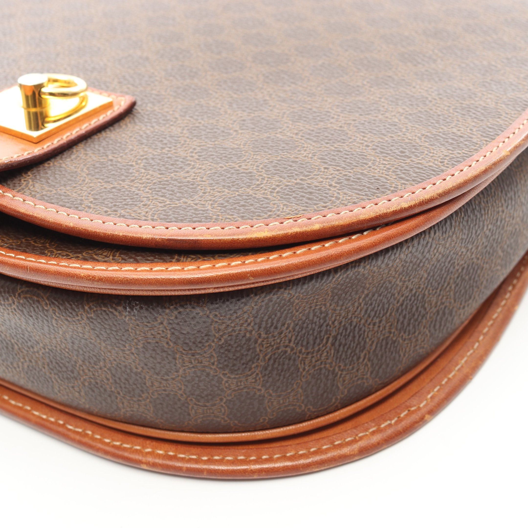 Celine Celine Macadam Shoulder Bag Leather Brown Size ONE SIZE - 9 Thumbnail