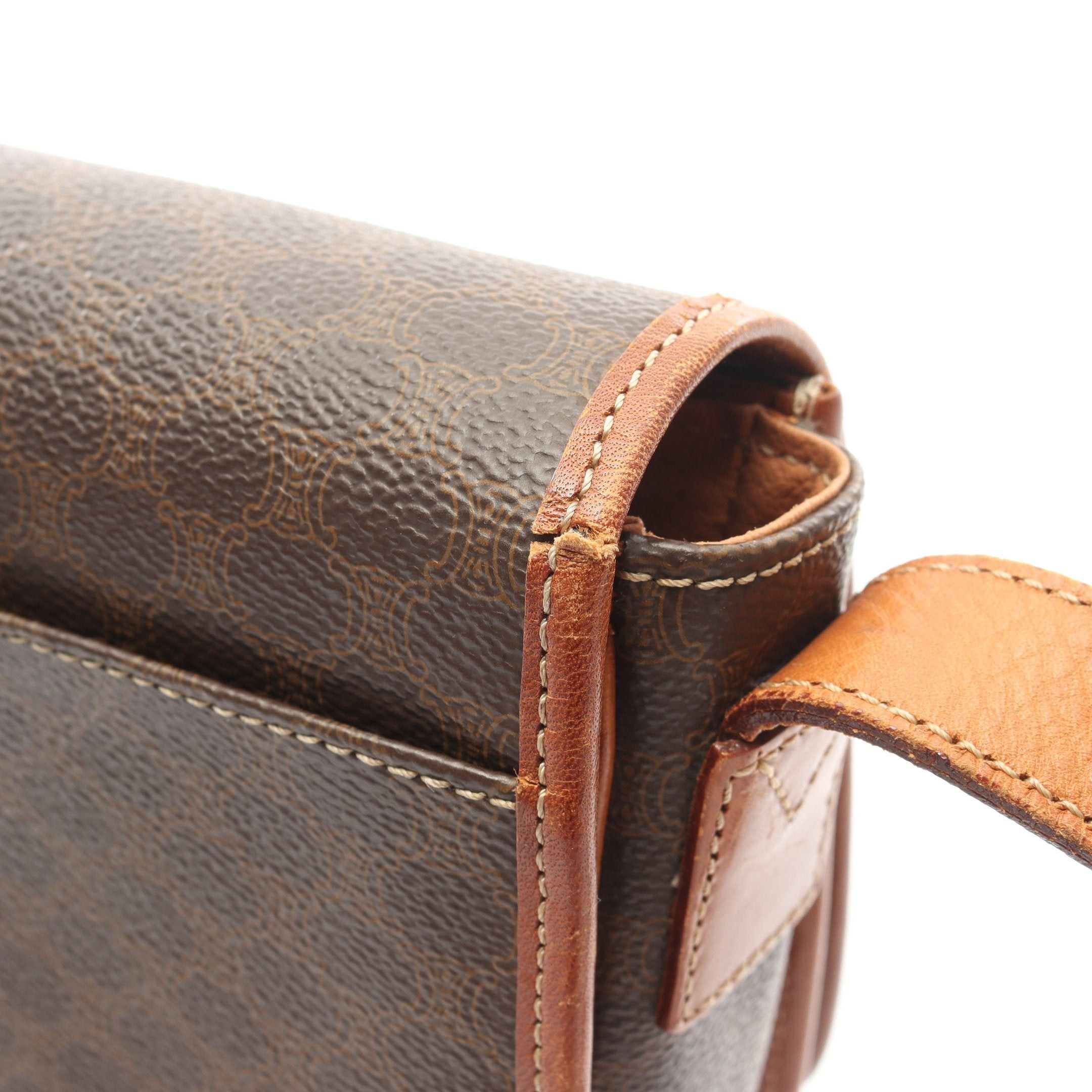 Celine Celine Macadam Shoulder Bag Leather Brown Size ONE SIZE - 11 Thumbnail