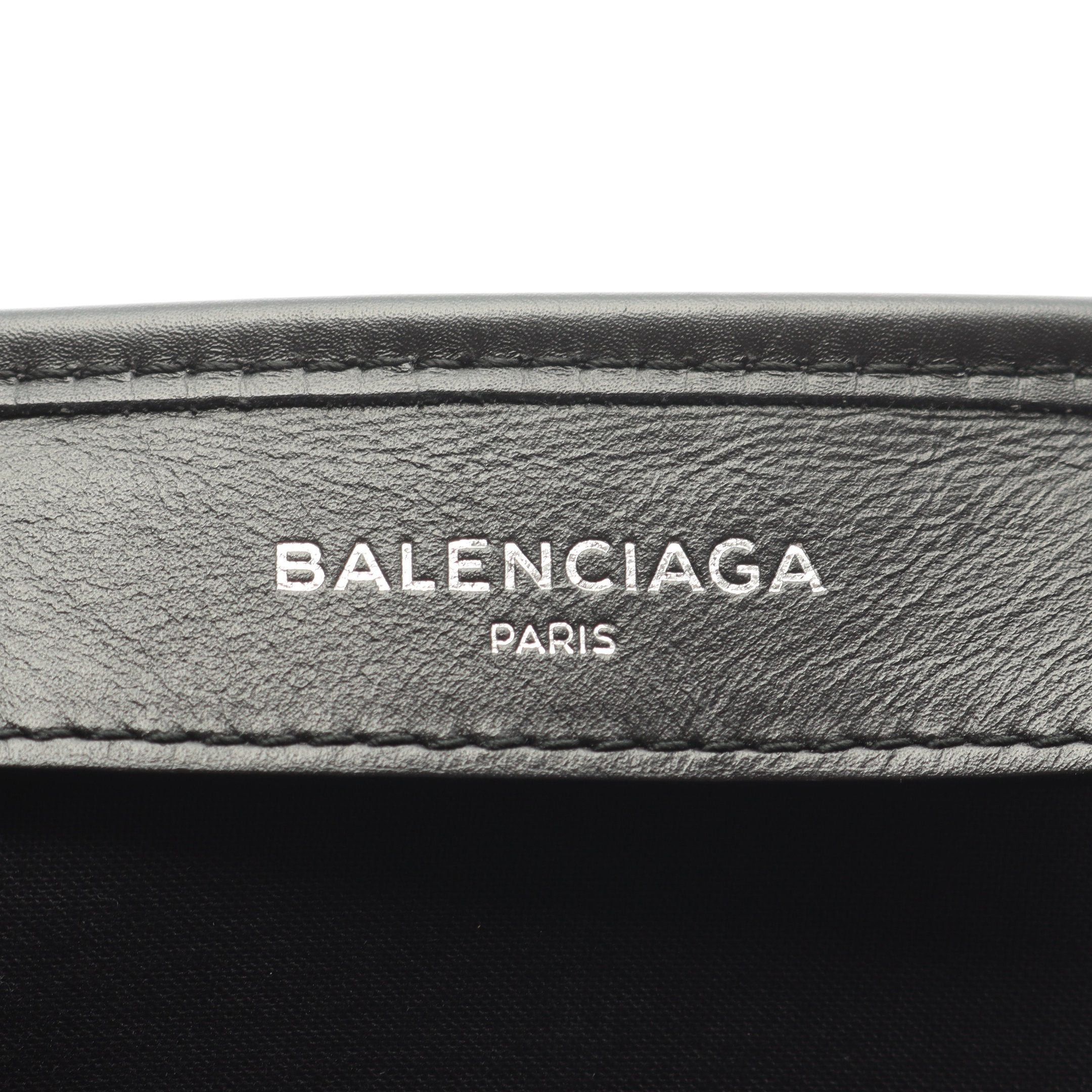 Balenciaga Balenciaga Navy Cabas S Hippopotamus Handbag Tote Bag Canvas Leather Black Size ONE SIZE - 4 Thumbnail