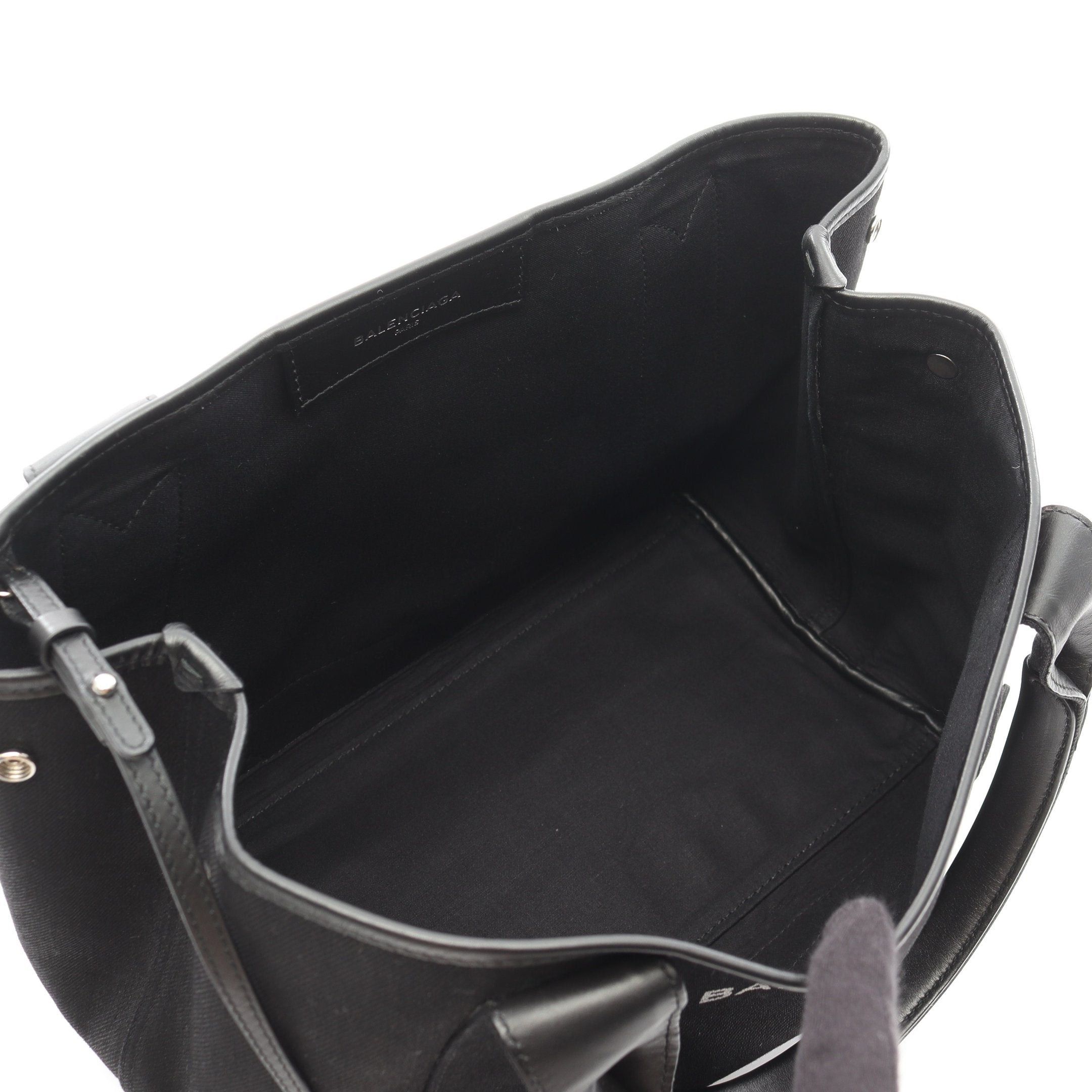 Balenciaga Balenciaga Navy Cabas S Hippopotamus Handbag Tote Bag Canvas Leather Black Size ONE SIZE - 3 Thumbnail
