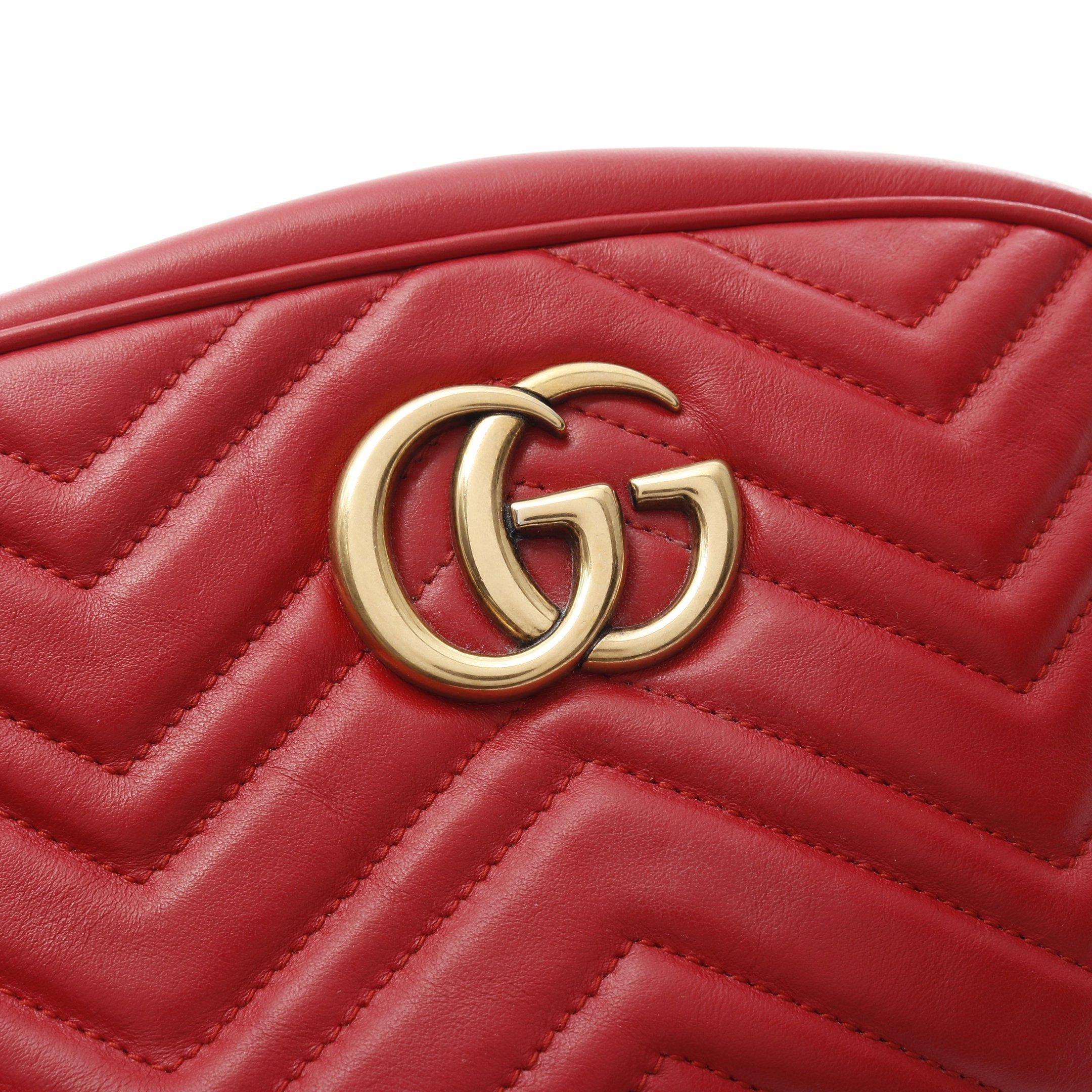 Gucci Gucci Gg Marmont Chain Shoulder Bag Leather Red Size ONE SIZE - 6 Thumbnail
