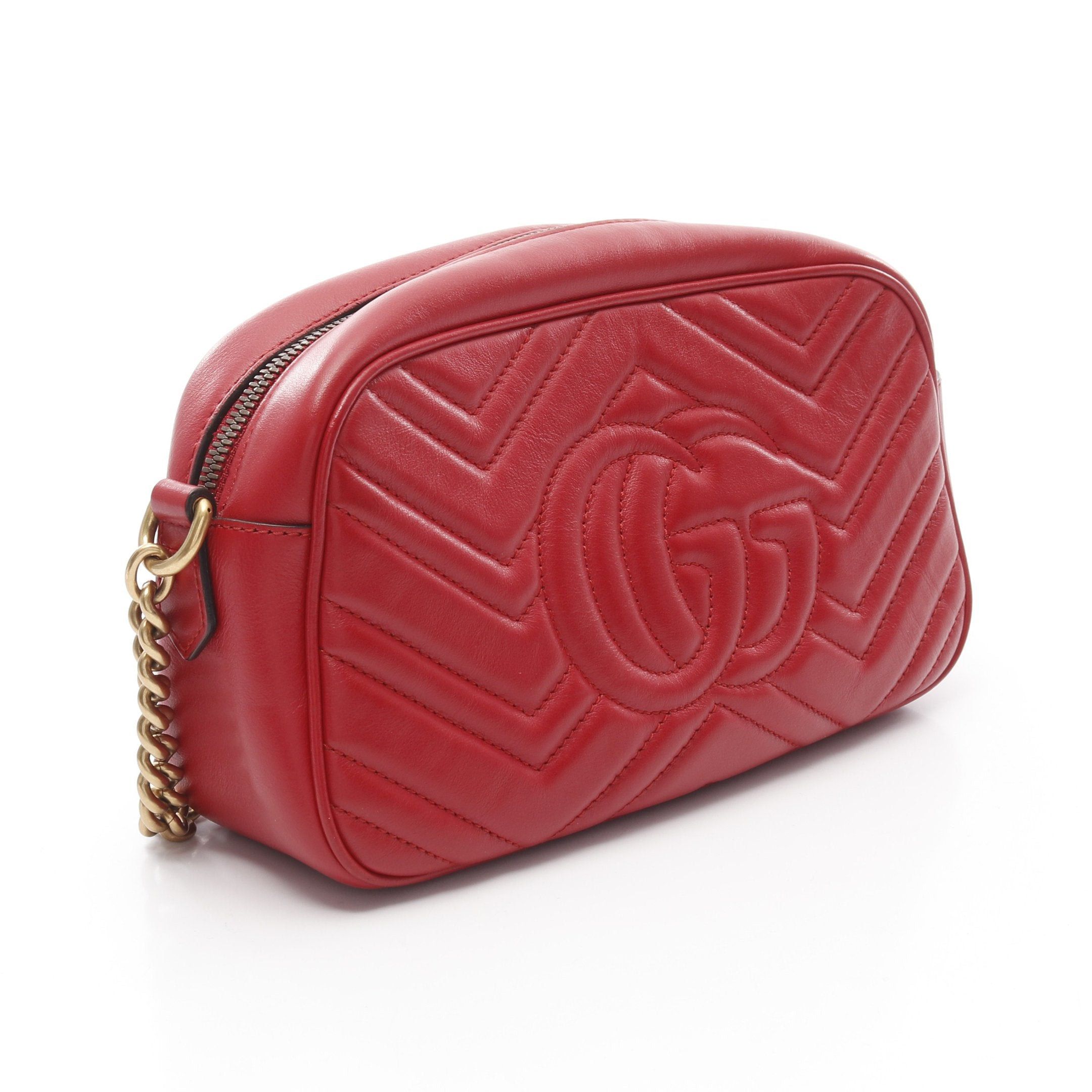 Gucci Gucci Gg Marmont Chain Shoulder Bag Leather Red Size ONE SIZE - 2 Thumbnail