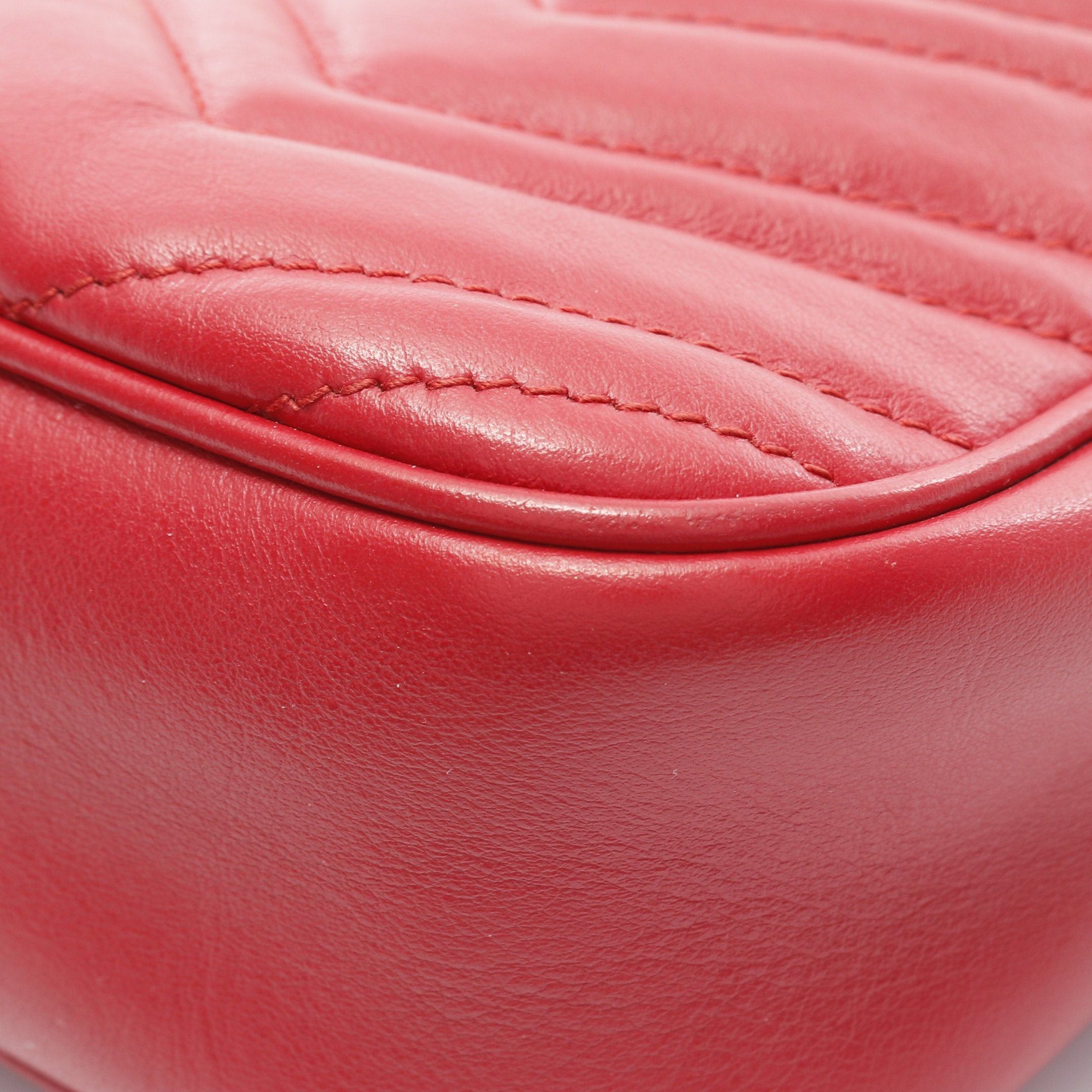 Gucci Gucci Gg Marmont Chain Shoulder Bag Leather Red Size ONE SIZE - 7 Thumbnail