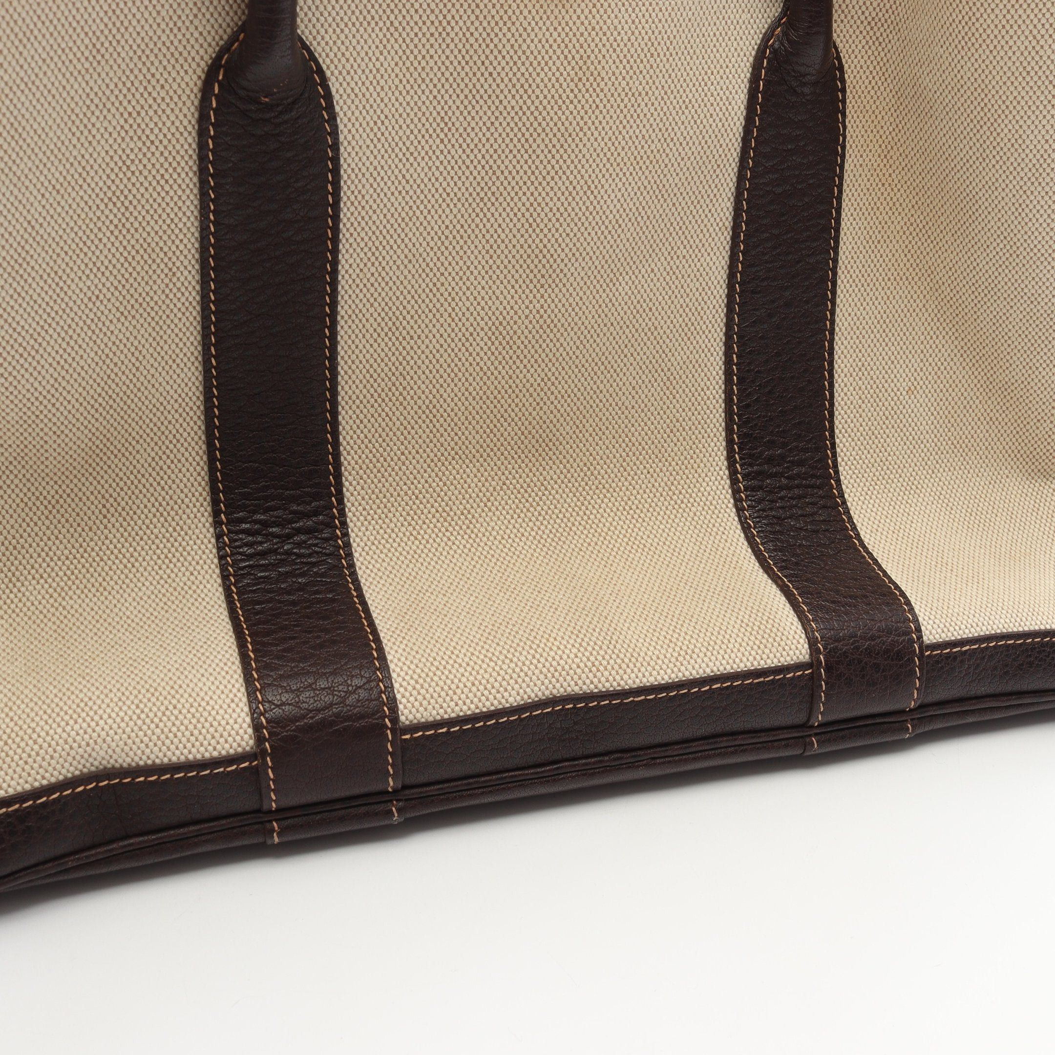 Hermes Hermes Garden Party Pm Handbag Tote Bag Toile Ash Leather Light Beige Dark Brown Silver Hardware □I Stamp (Manufactured Around 2005) Size ONE SIZE - 13 Thumbnail
