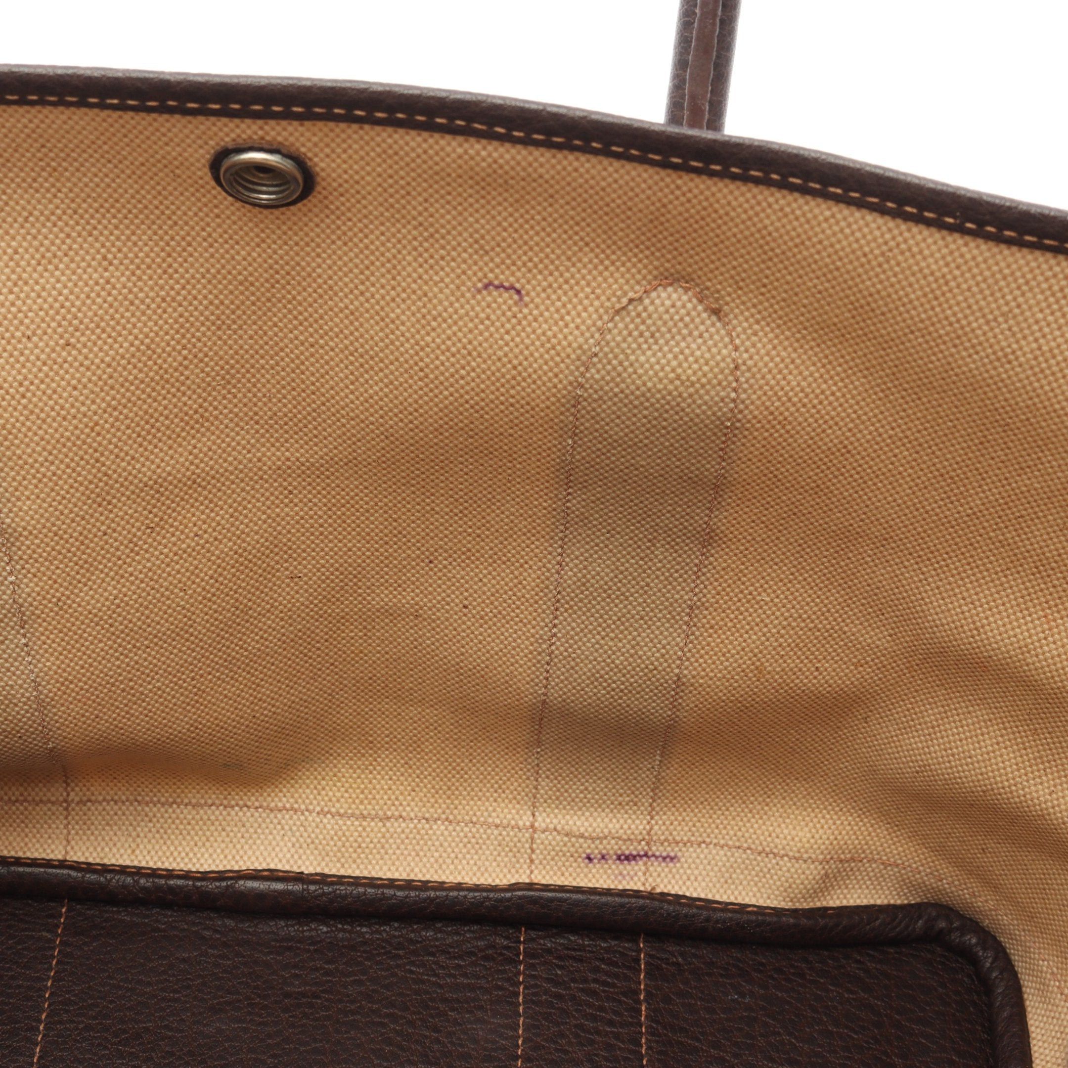 Hermes Hermes Garden Party Pm Handbag Tote Bag Toile Ash Leather Light Beige Dark Brown Silver Hardware □I Stamp (Manufactured Around 2005) Size ONE SIZE - 6 Thumbnail