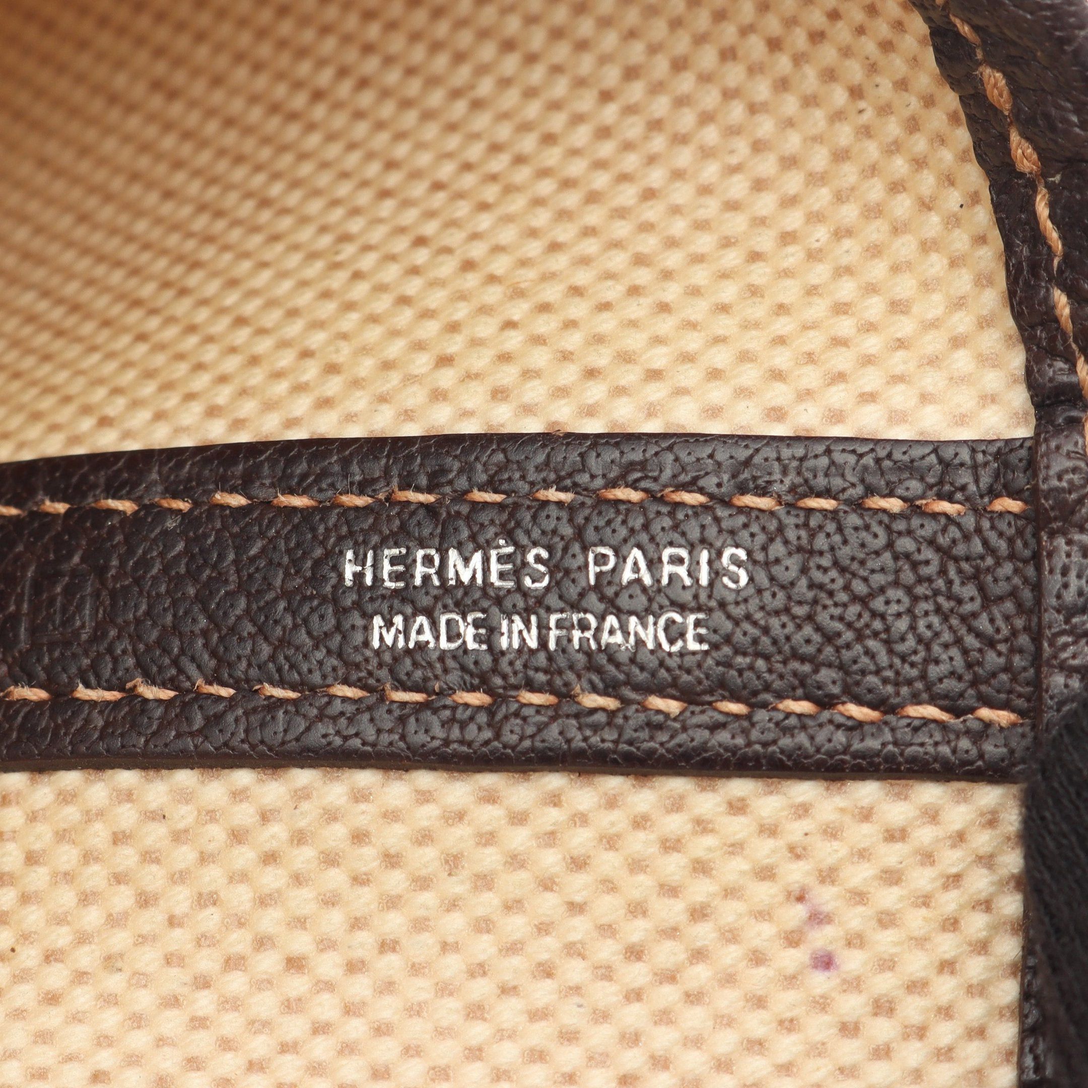 Hermes Hermes Garden Party Pm Handbag Tote Bag Toile Ash Leather Light Beige Dark Brown Silver Hardware □I Stamp (Manufactured Around 2005) Size ONE SIZE - 4 Thumbnail