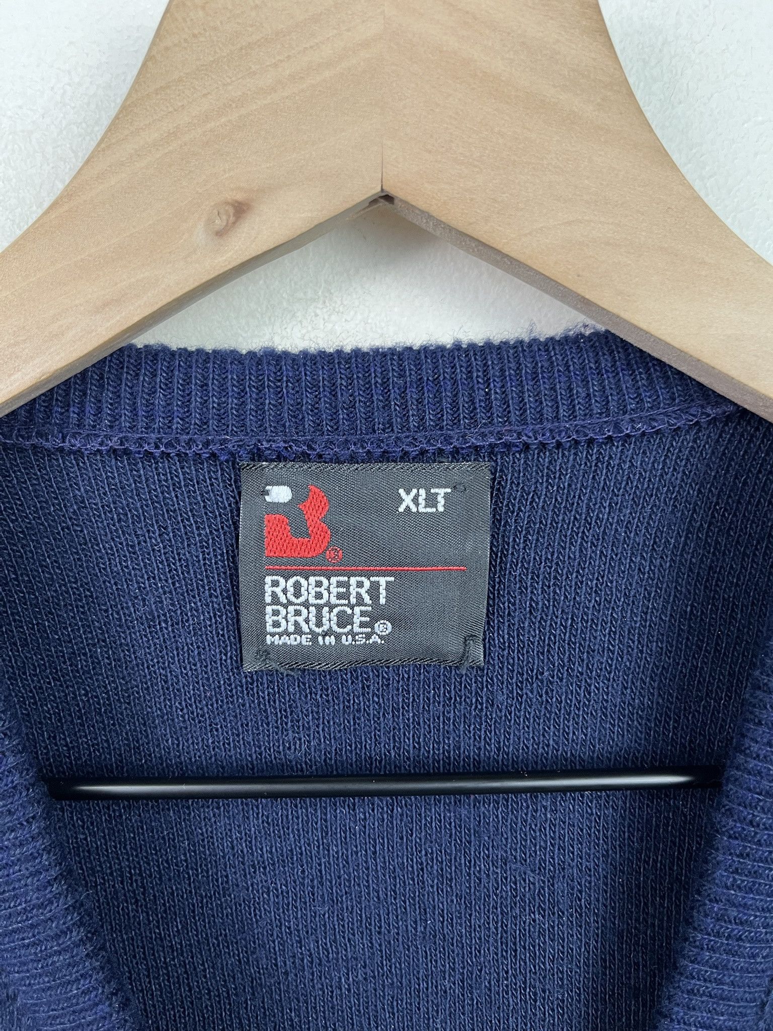 Vintage Vintage 90s Robert Bruce Navy Knit Sweater Size XL Tall Size US XL / EU 56 / 4 - 2 Thumbnail