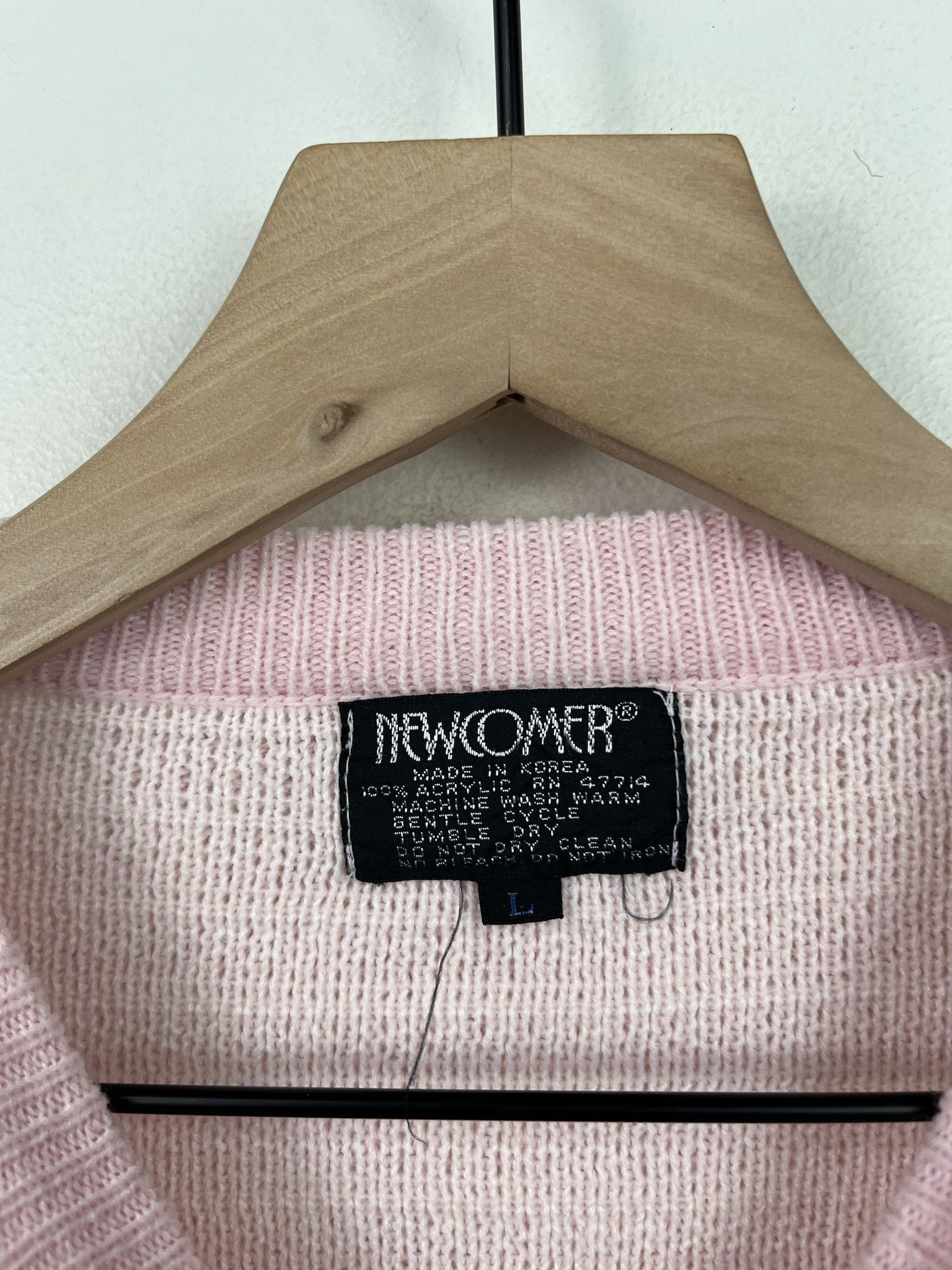 Vintage Vintage 90s Pink Pattern Knit Sweater Size L Size US L / EU 52-54 / 3 - 2 Thumbnail