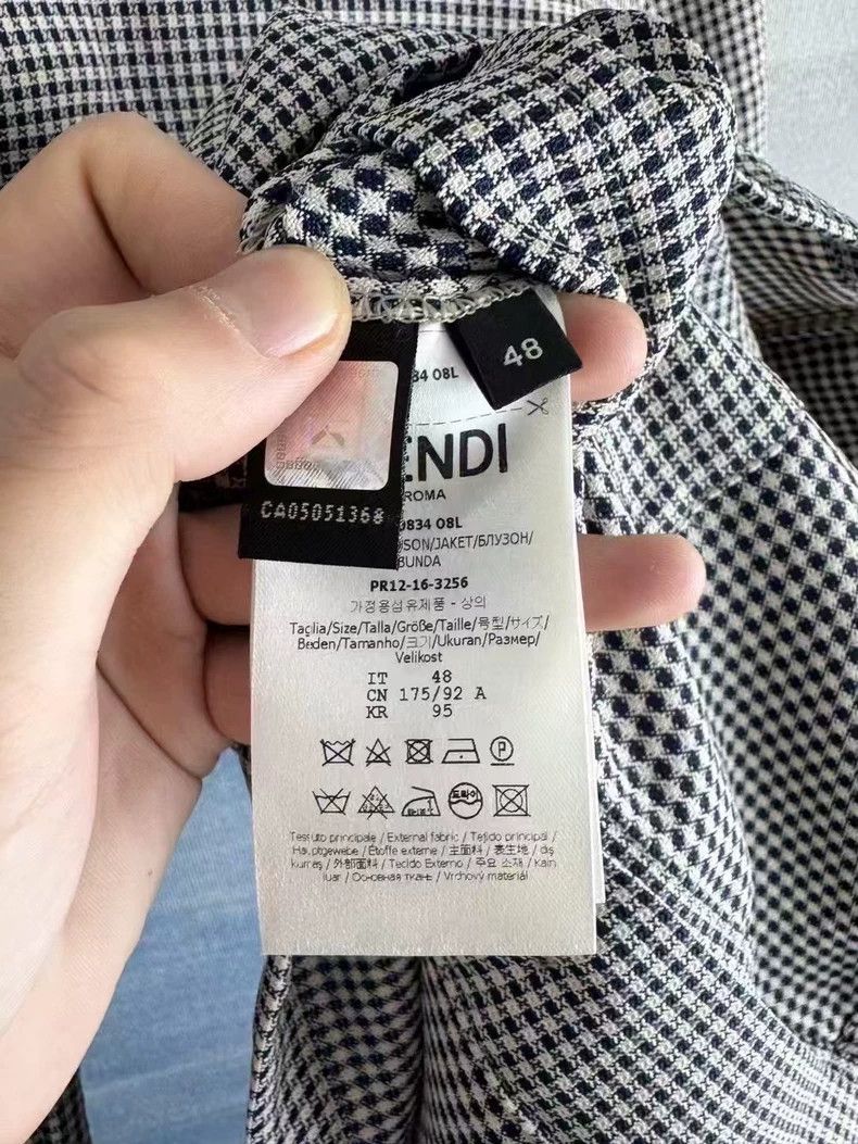Fendi Fendi Hooded Checkered Jacket with Pockets Size US L / EU 52-54 / 3 - 4 Thumbnail