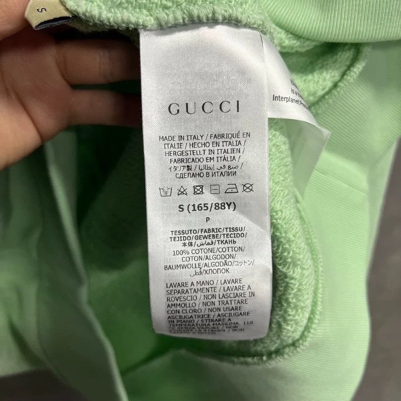 Gucci Gucci Green Logo Print Long Sleeve Sweatshirt Size US L / EU 52-54 / 3 - 7 Thumbnail
