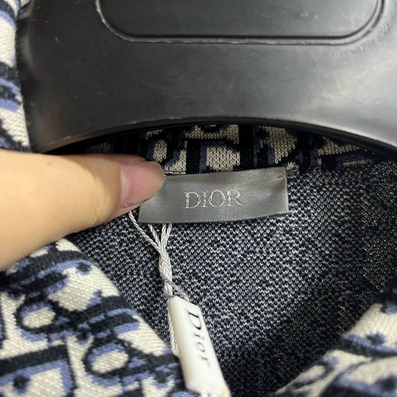 Dior Beige Navy Logo Print Long Sleeve Shirt Size US M / EU 48-50 / 2 - 3 Thumbnail
