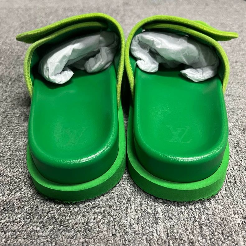 Louis Vuitton Louis Vuitton Green Comfortable Slide Sandals Size US 8 / EU 41 - 3 Thumbnail