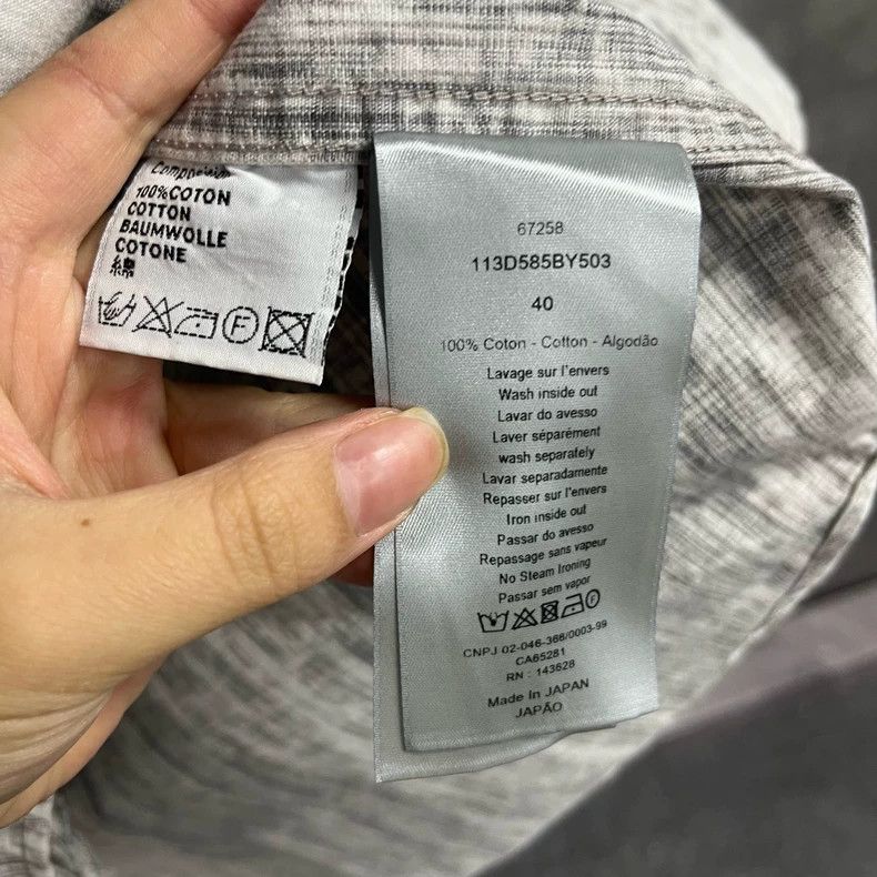 Dior Dior Gray Long Sleeve Denim Shirt Size US M / EU 48-50 / 2 - 4 Thumbnail