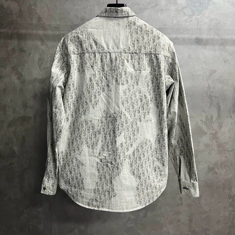 Dior Dior Gray Long Sleeve Denim Shirt Size US M / EU 48-50 / 2 - 5 Thumbnail