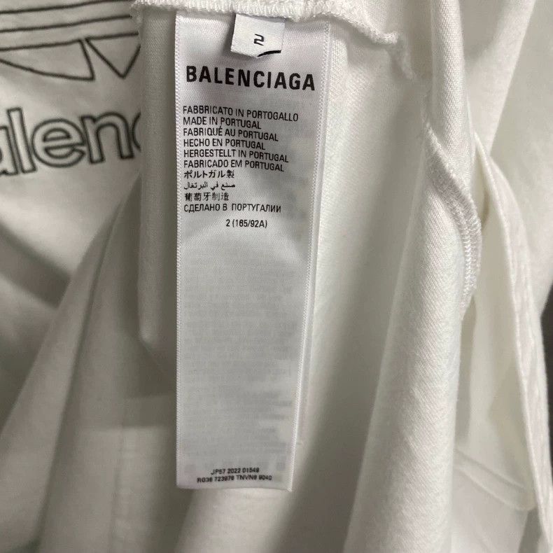 Balenciaga Balenciaga Adidas White Logo T-Shirt Size US M / EU 48-50 / 2 - 5 Thumbnail
