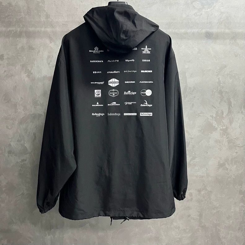 Balenciaga Balenciaga Black Logo Hooded Jacket Size US M / EU 48-50 / 2 - 5 Thumbnail