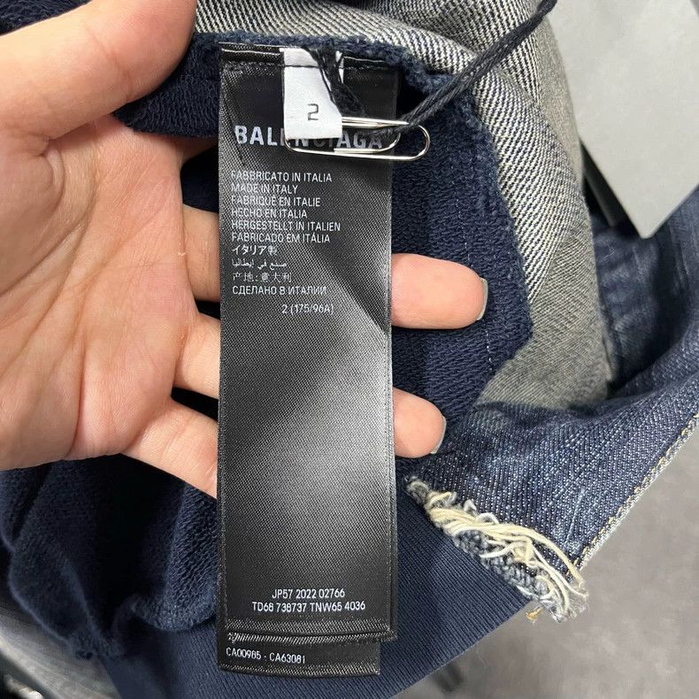 Balenciaga Blue Button-Up Hooded Oversized Jacket Size US M / EU 48-50 / 2 - 6 Thumbnail