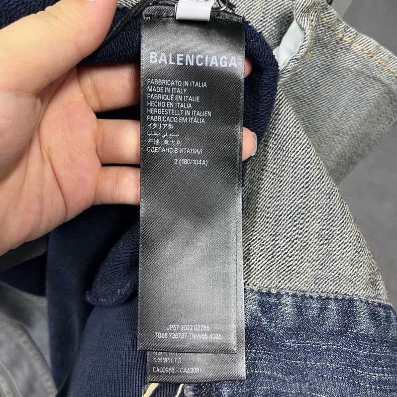 Balenciaga Blue Button-Up Hooded Oversized Jacket Size US M / EU 48-50 / 2 - 8 Thumbnail