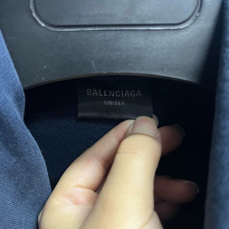 Balenciaga Blue Button-Up Hooded Oversized Jacket Size US M / EU 48-50 / 2 - 2 Thumbnail